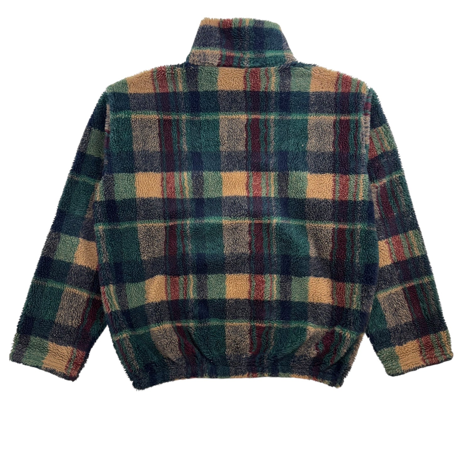 Vintage Rough Dress Zip Up Fleece Jacket Plaid