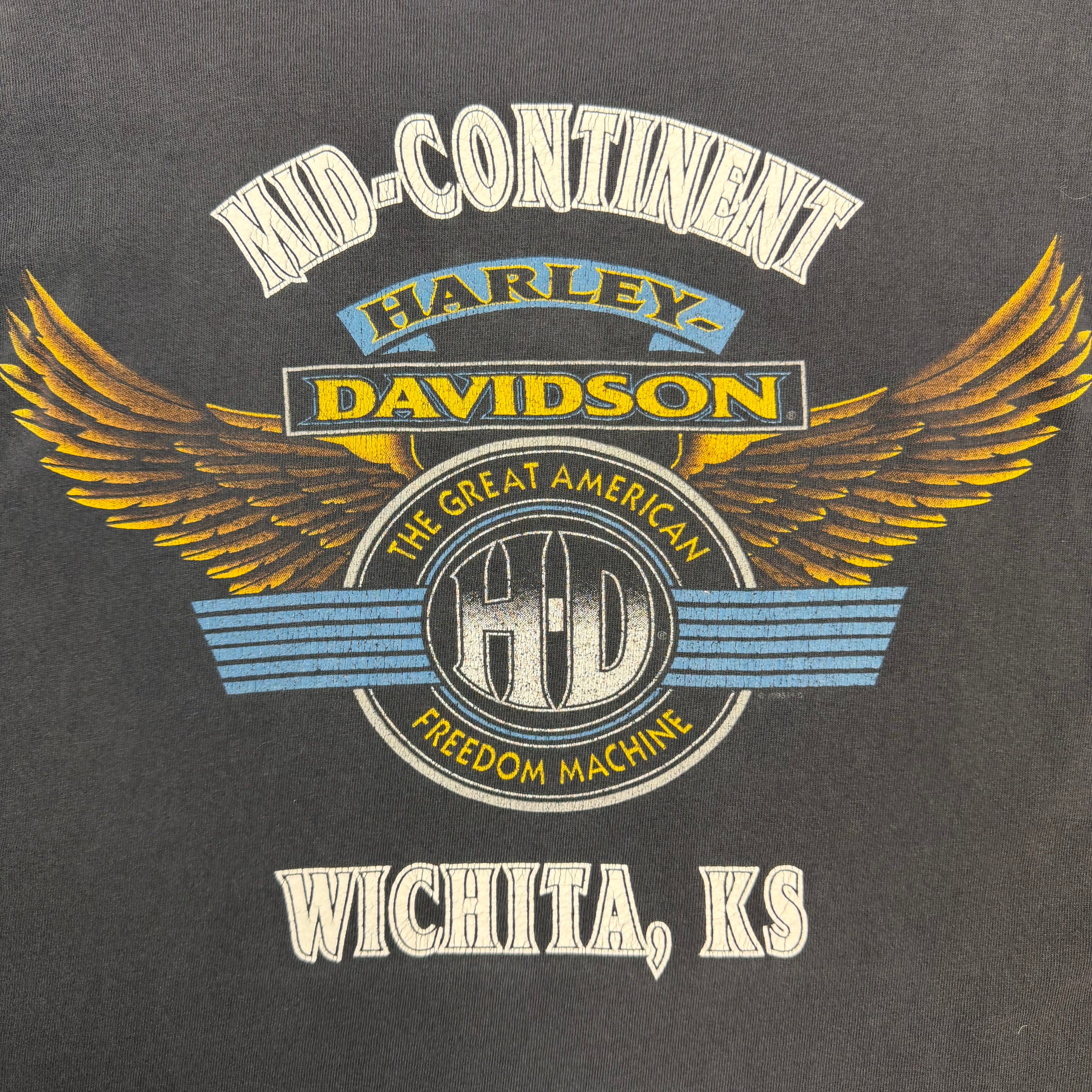 Vintage Harley Davidson Mid Continent Wichita Tee Black