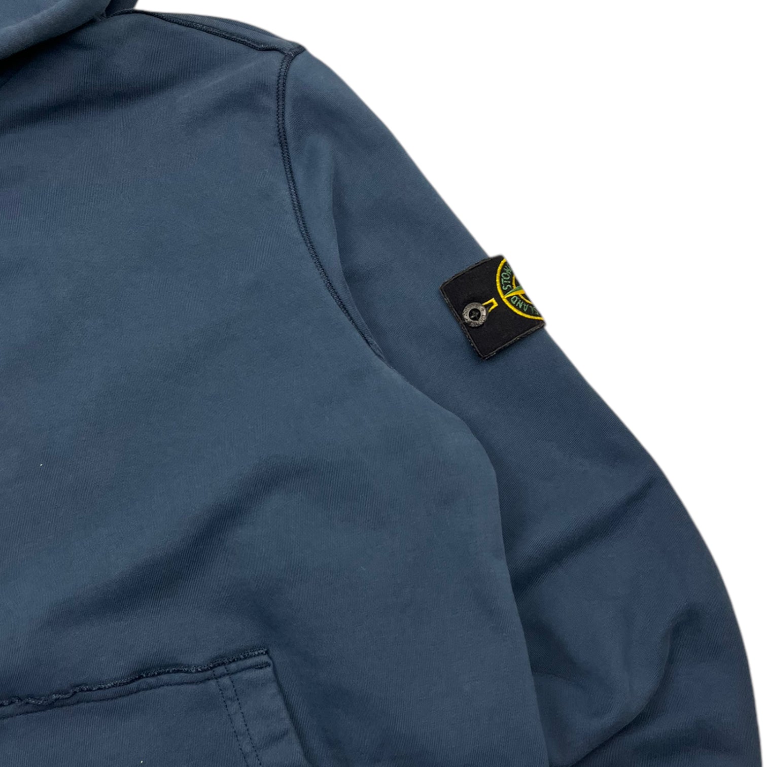 Stone Island Badge Hoodie Faded Navy