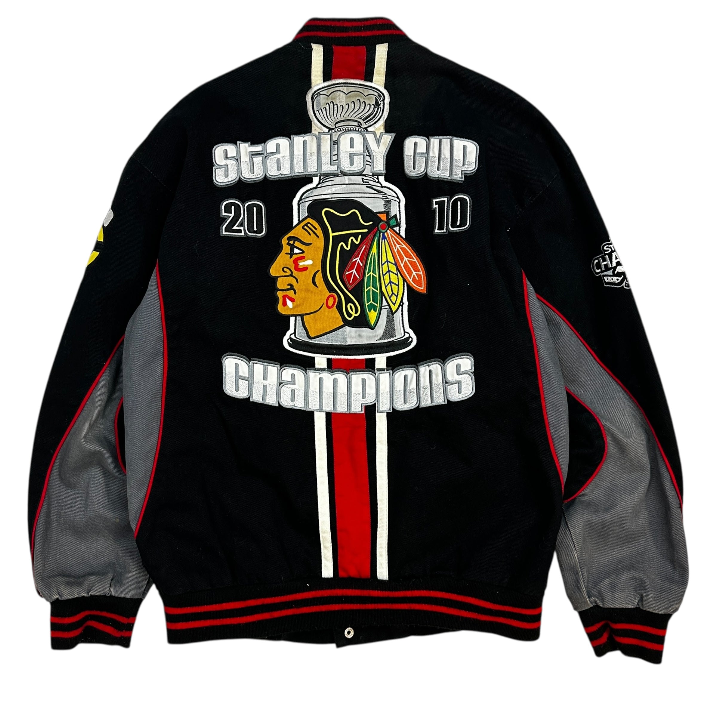 2010 Chicago Blackhawks Stanley Cup Champions Jeff Hamilton Varsity Jacket