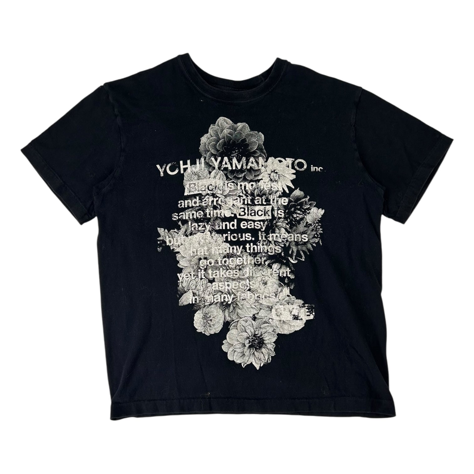 Yohji Yamamoto Syte Black Poem T-Shirt
