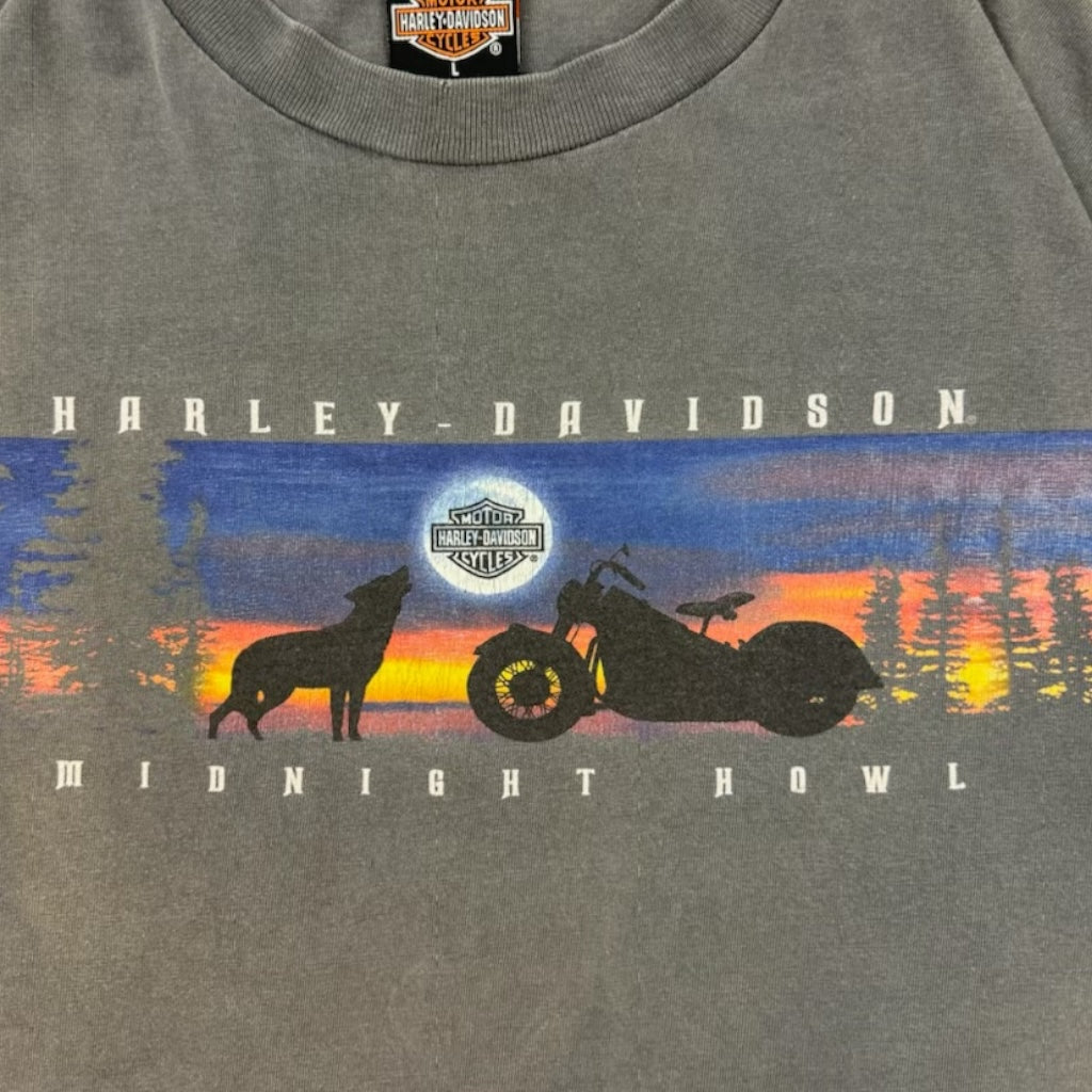 Vintage Savannah Wolf Harley Davidson T-Shirt Black