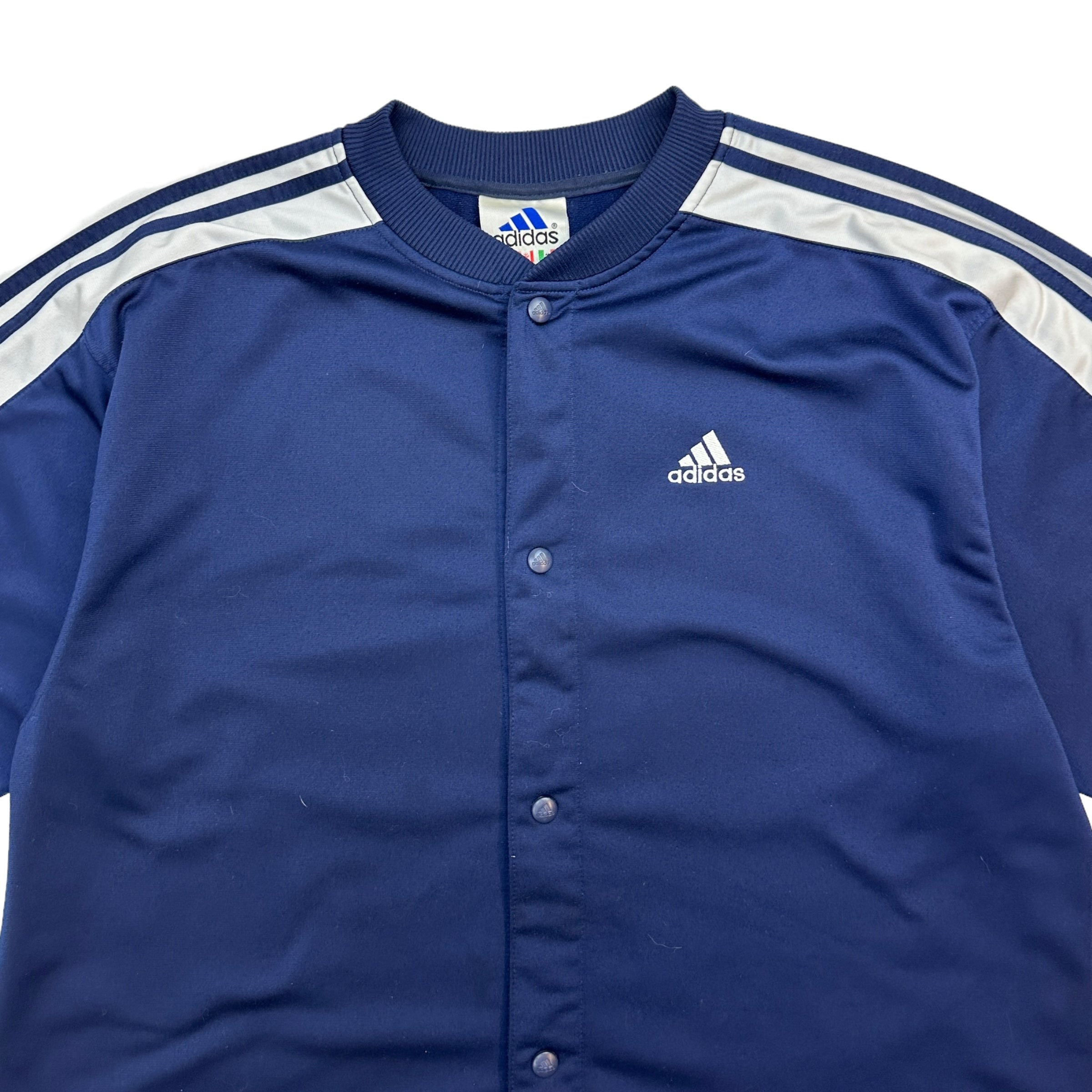 Y2K Vintage Adidas Full Button Jersey Navy