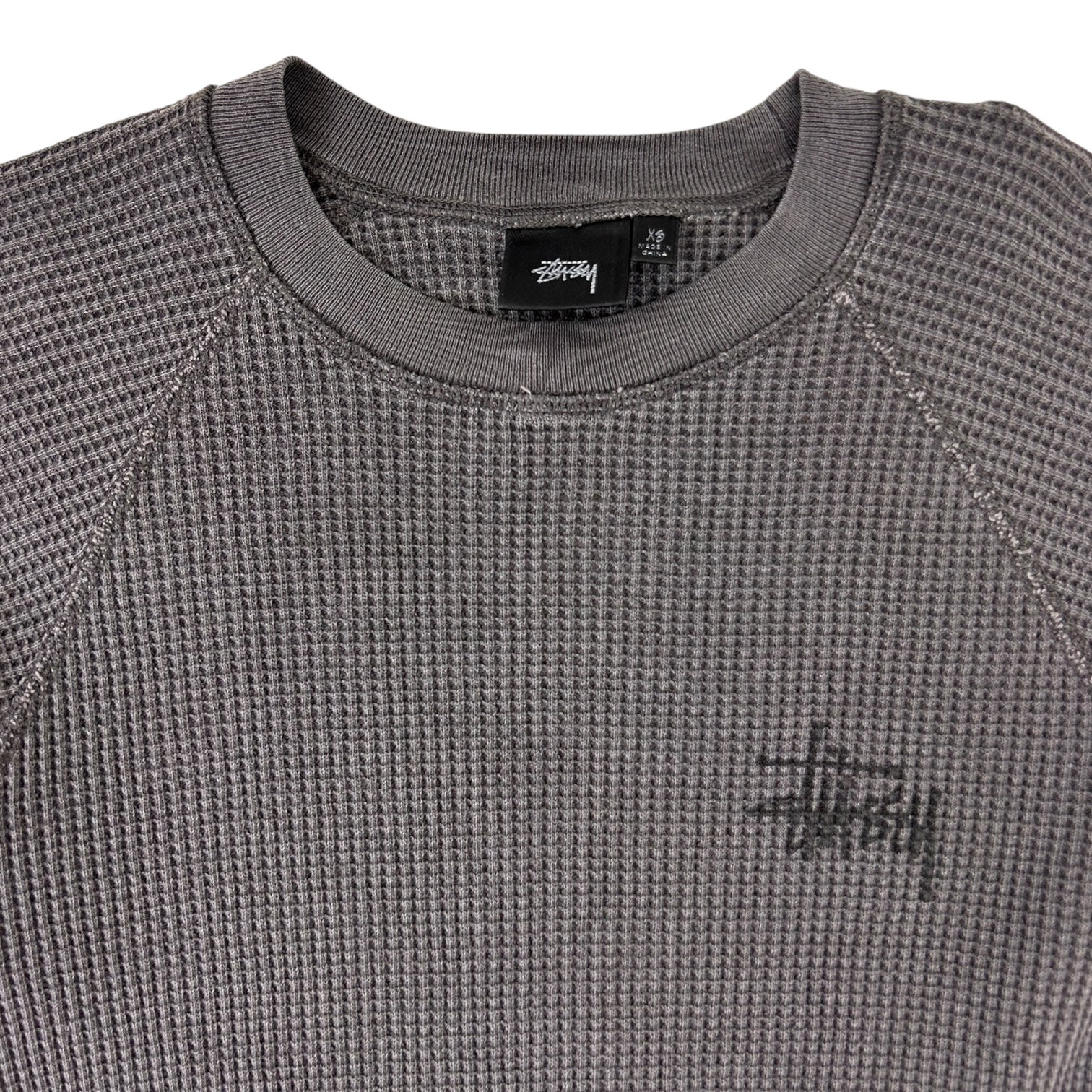 Stussy Raglan Thermal Long Sleeve Grey