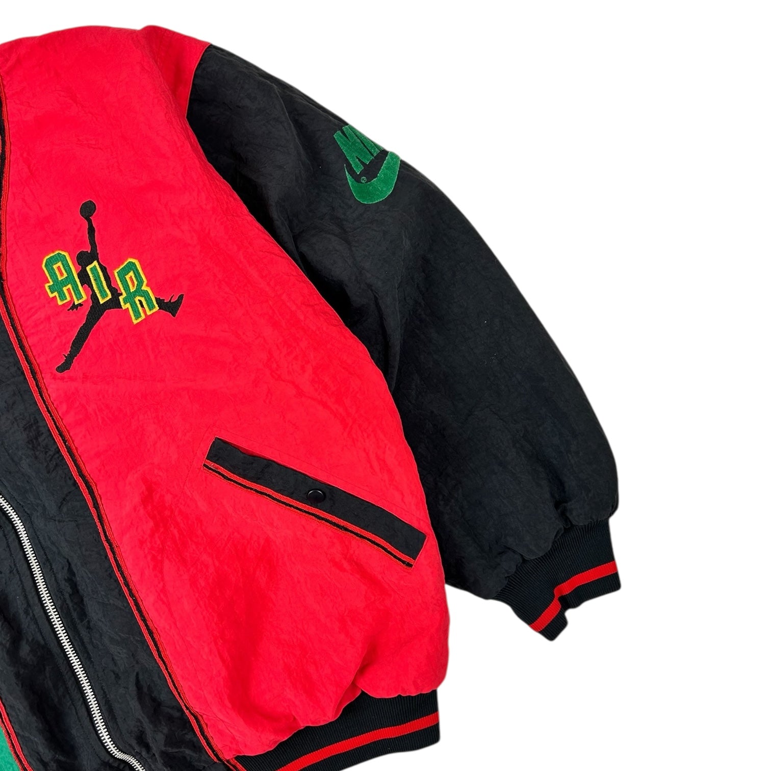 Vintage Nike x Jordan Bomber Jacket Black/Green/Red