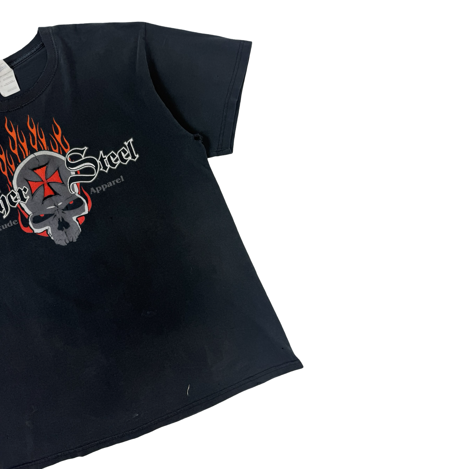 Vintage Lethal Threat Leather & Steel T-Shirt Black