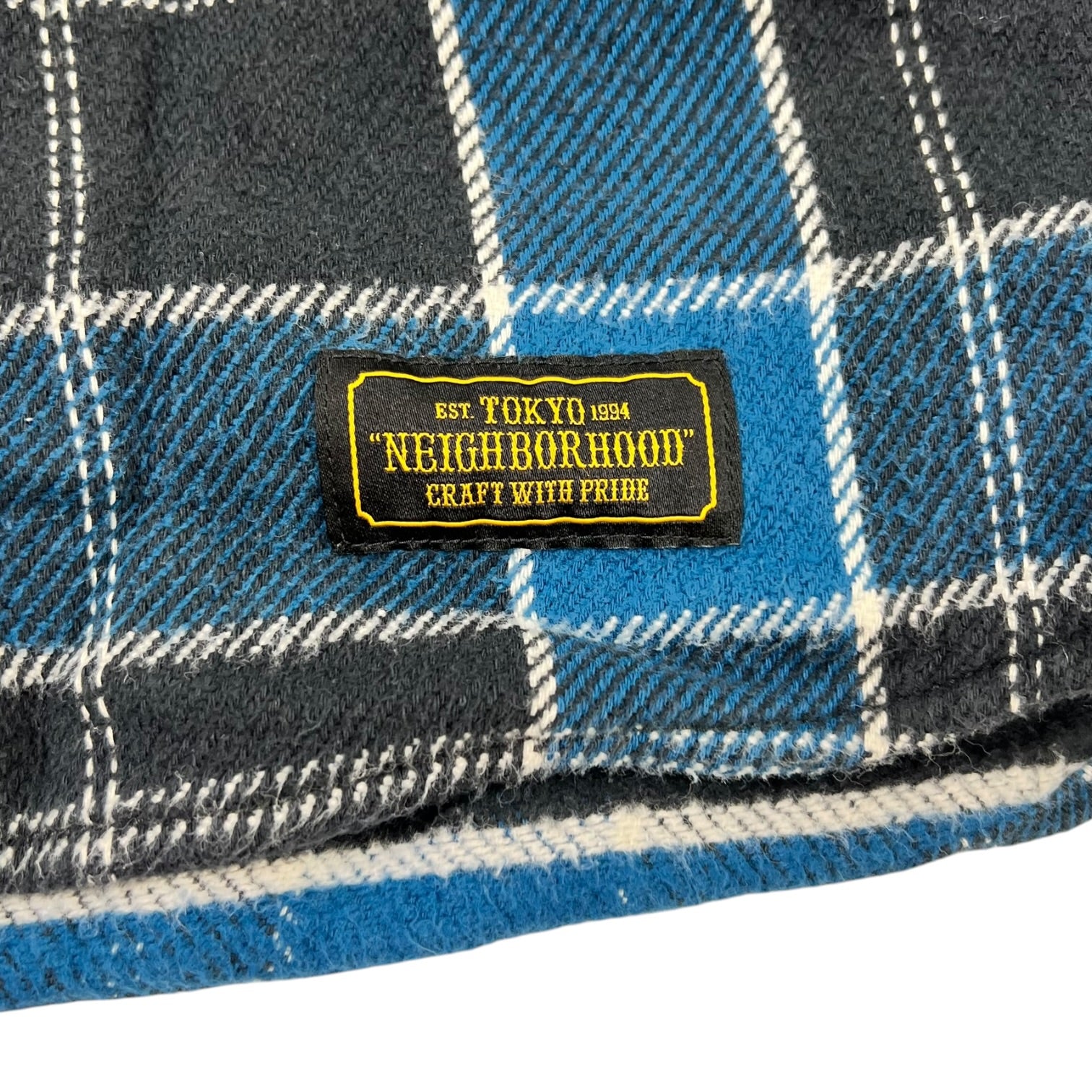 Neighborhood Lumbers Button-Up Shirt Blue Plaid Pattern