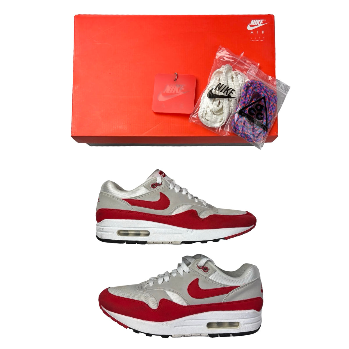 Nike Air Max 1 Anniversary Red (2017/2018 Restock Pair) (Used)