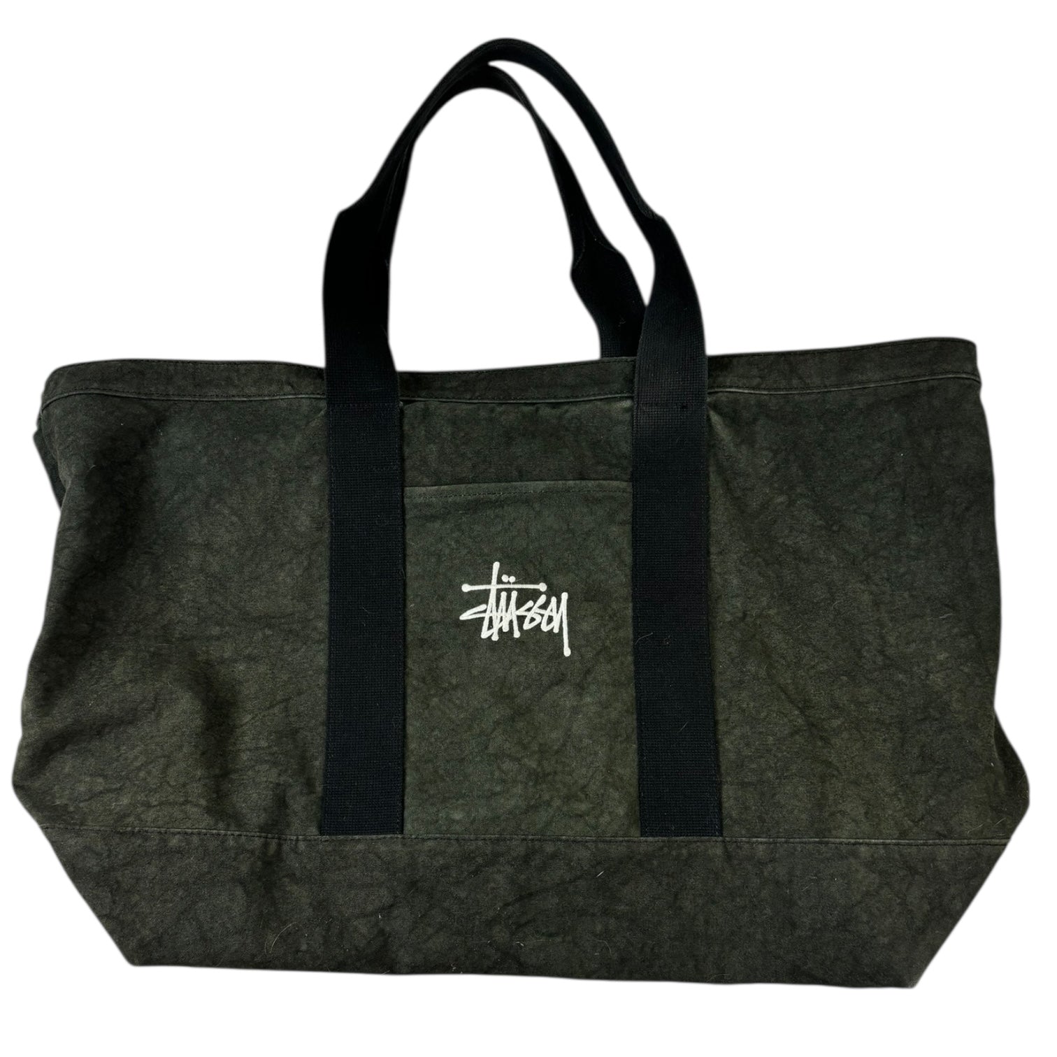 Stussy Extra Large Canvas Tote Bag Washed Black