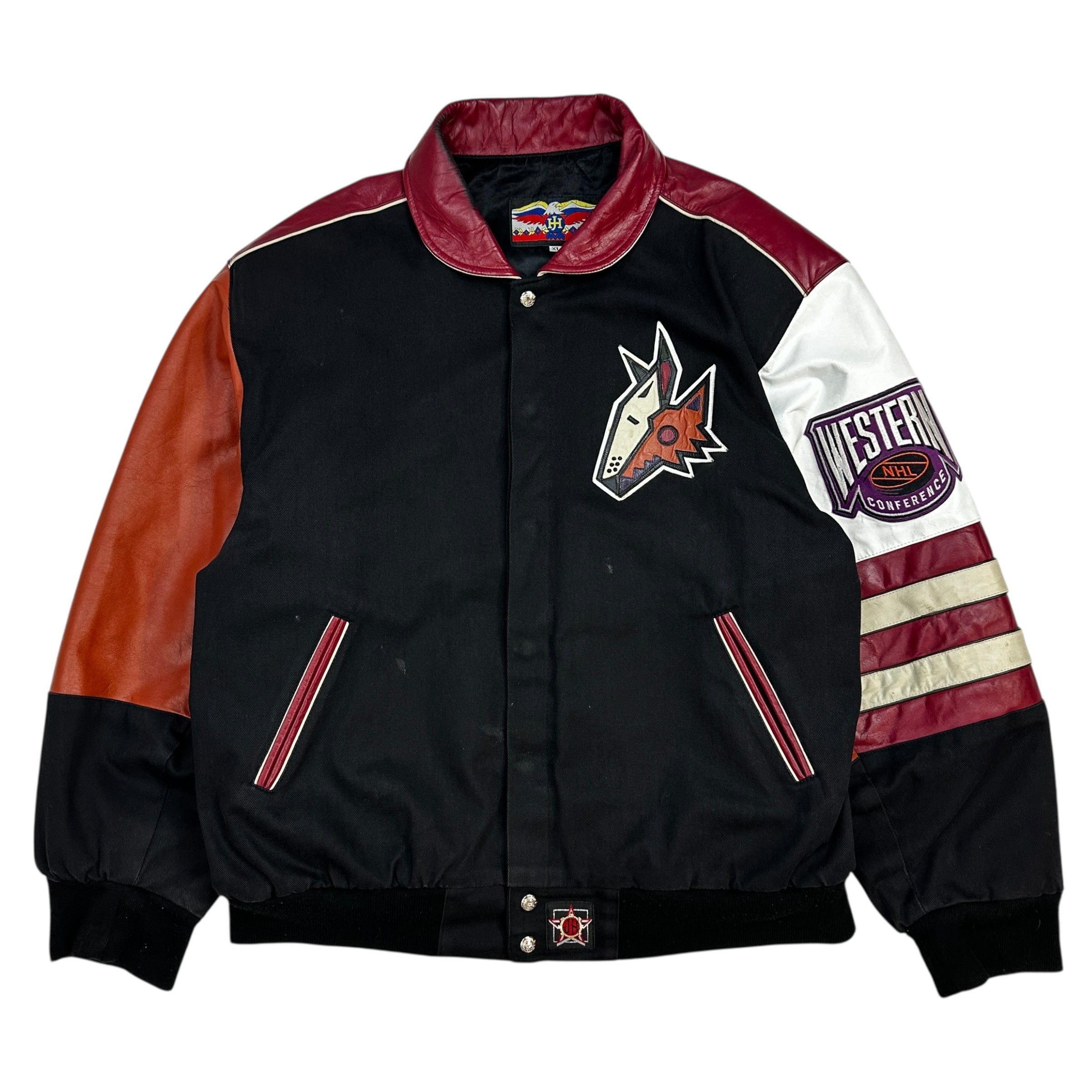 Vintage Jeff Hamilton Phoenix Coyotes Leather Varsity Jacket