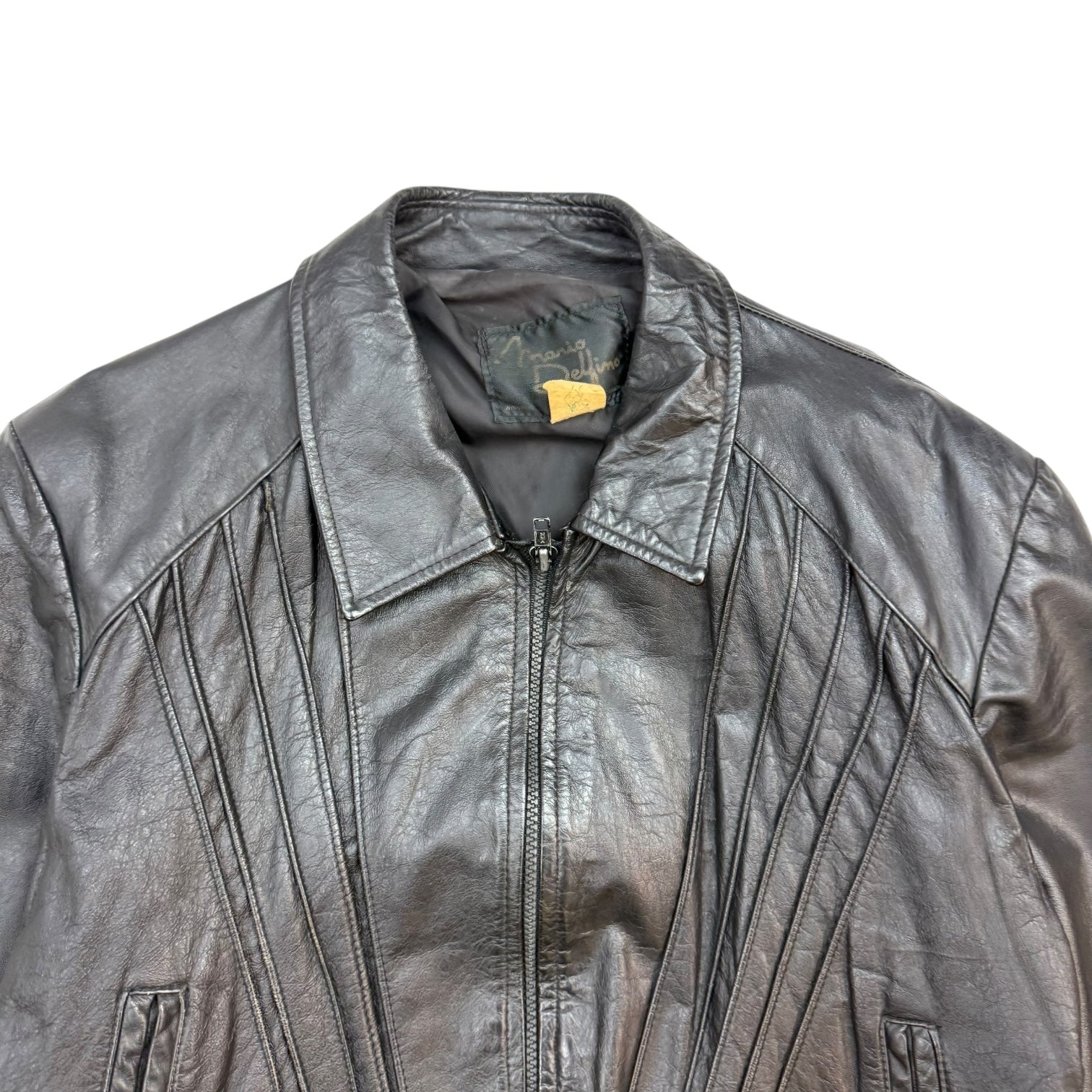 Vintage Leather Motorcycle Jacket Black