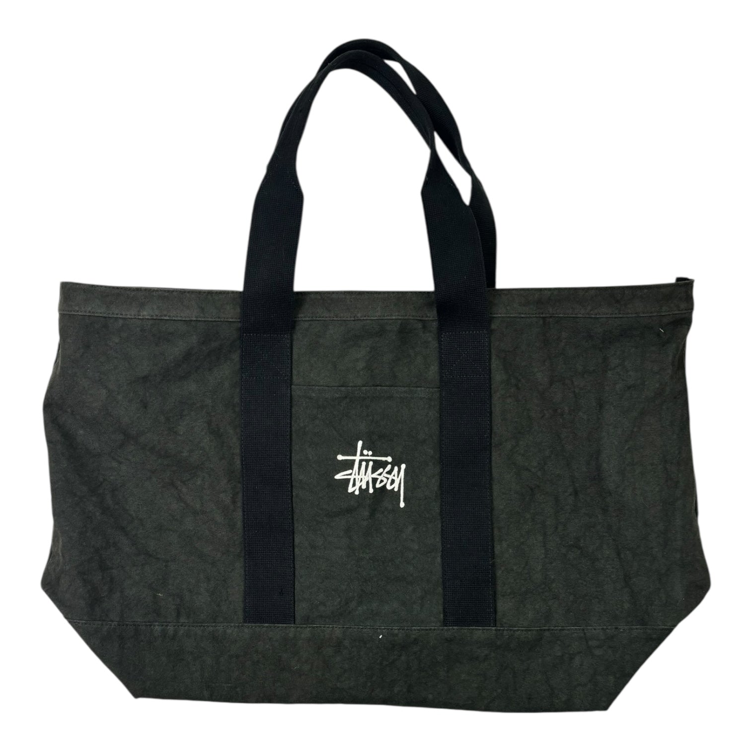 Stussy Canvas Extra Large Tote Bag Washed Black