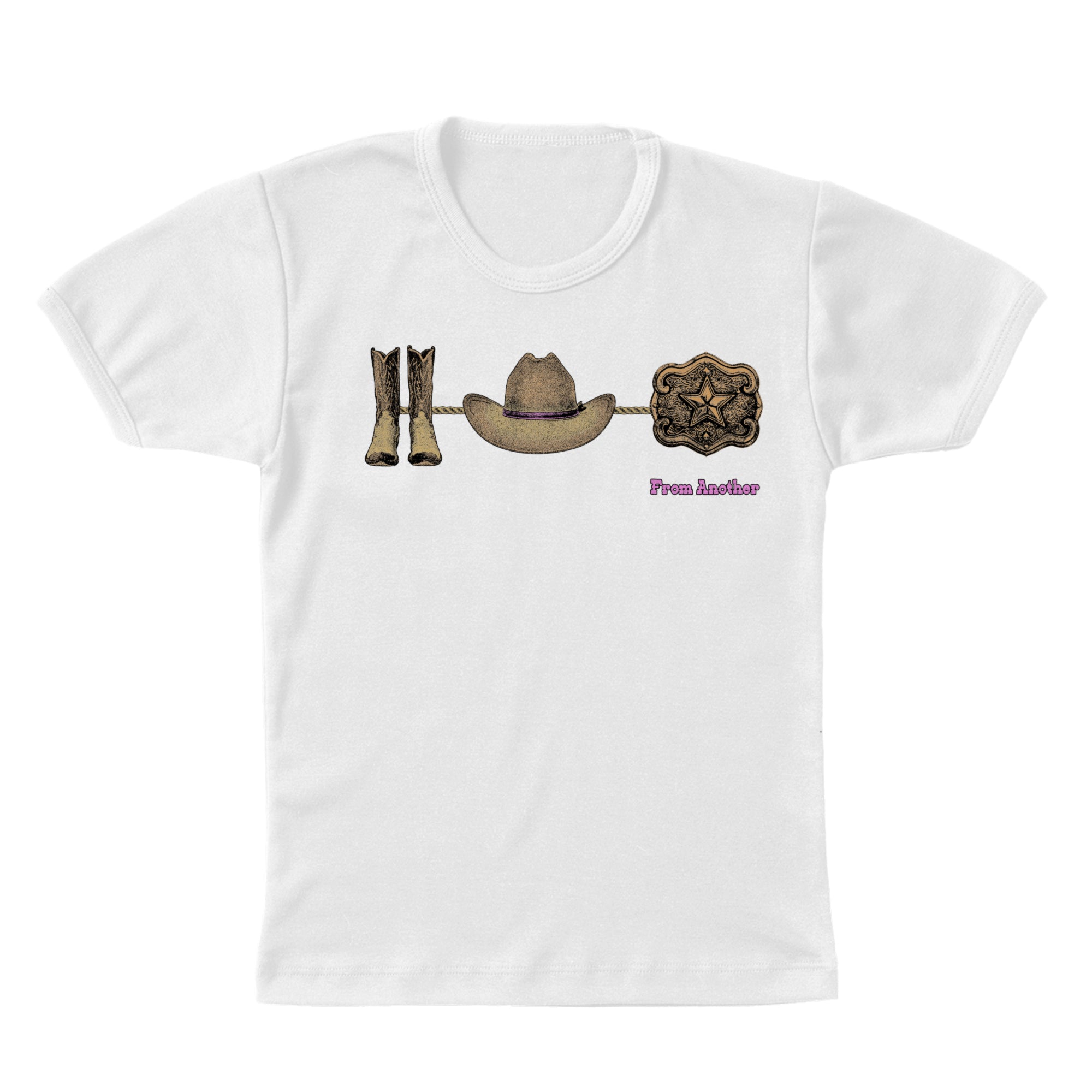 From Another Cowboy Baby Tee White