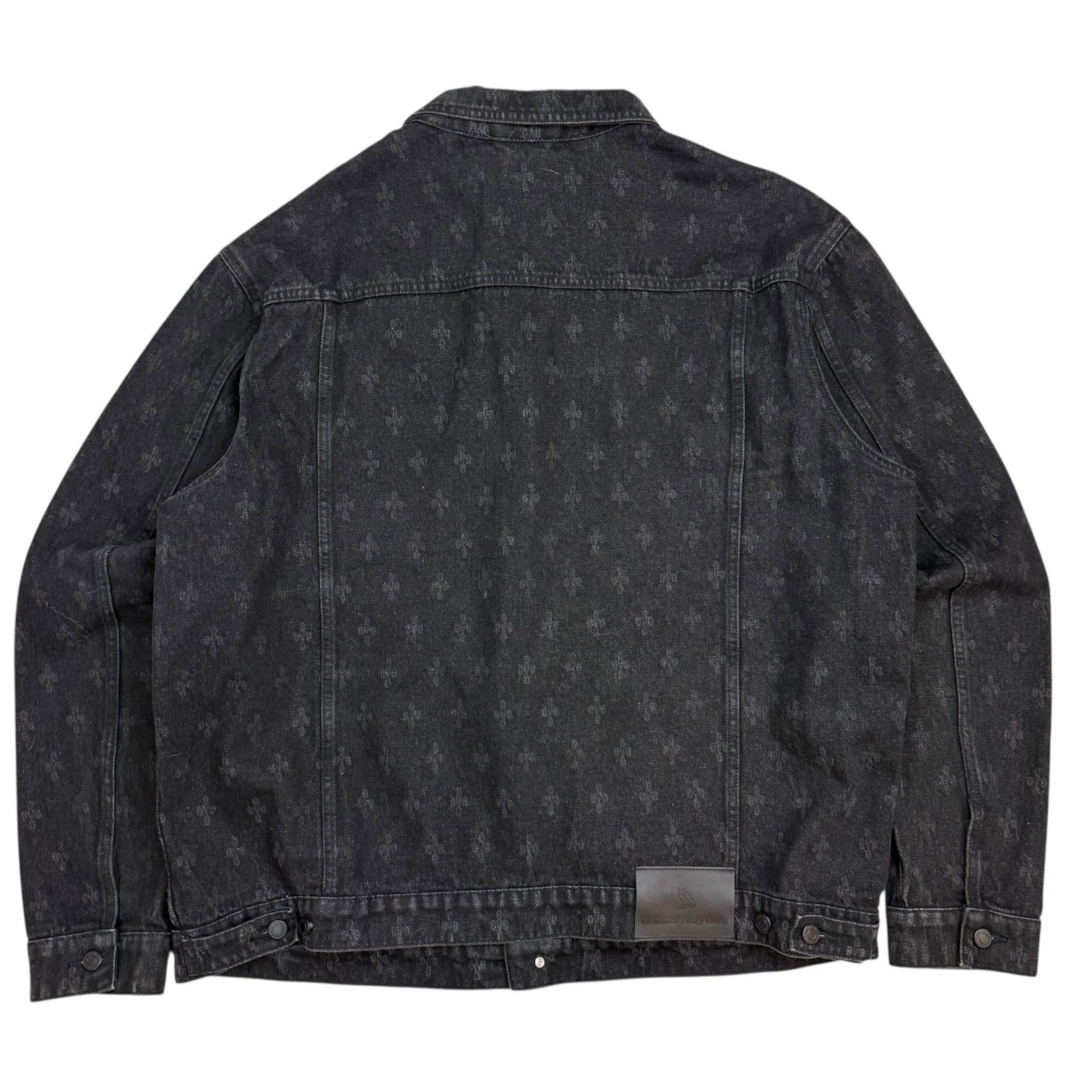 Octobers Very Own Monogram Owl Denim Jacket Black