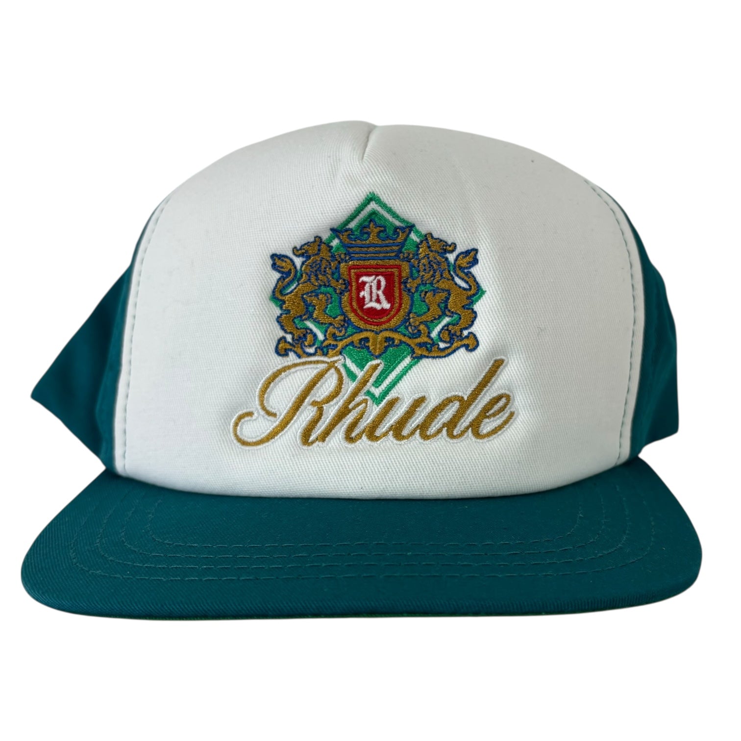 Rhude Rally Prix SnapBack Trucker Hat Teal