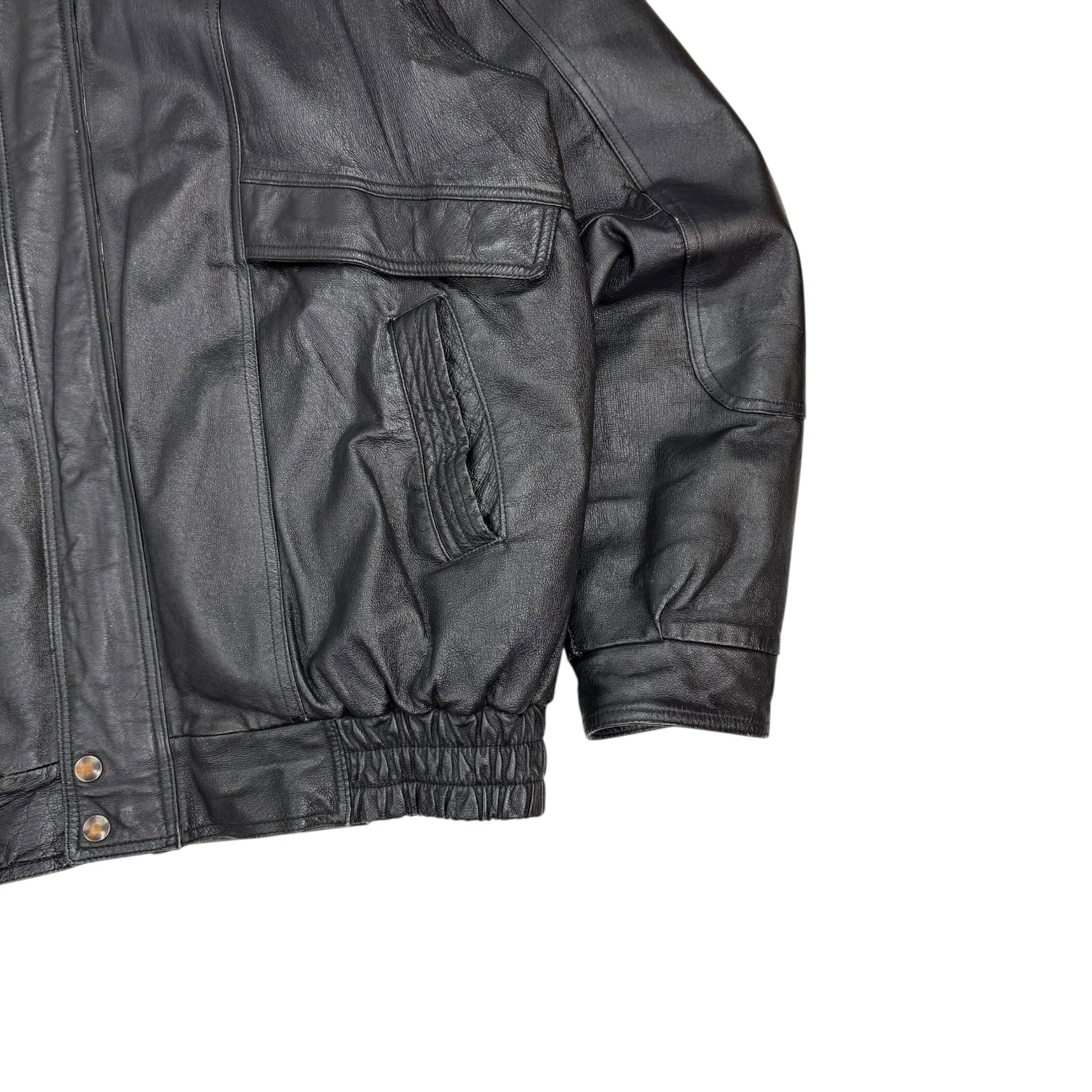 Vintage Protocol Leather Jacket Black