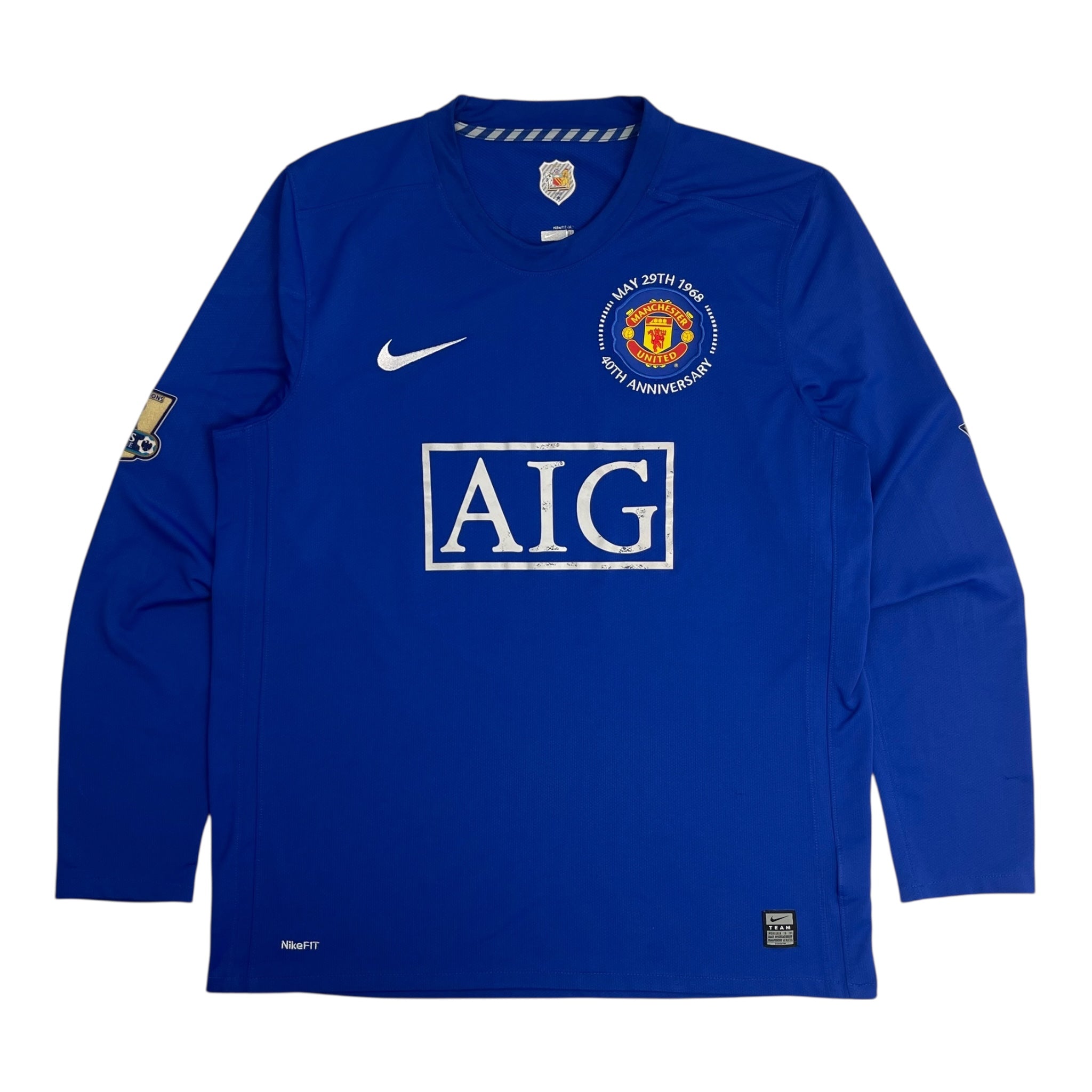 2008-09 Manchester United Scholes Longsleeve Third Jersey Blue