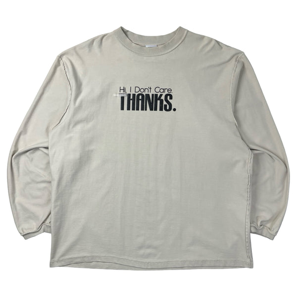 Vetements FW19 “Hi I Don’t Care Thanks” Longsleeve Shirt