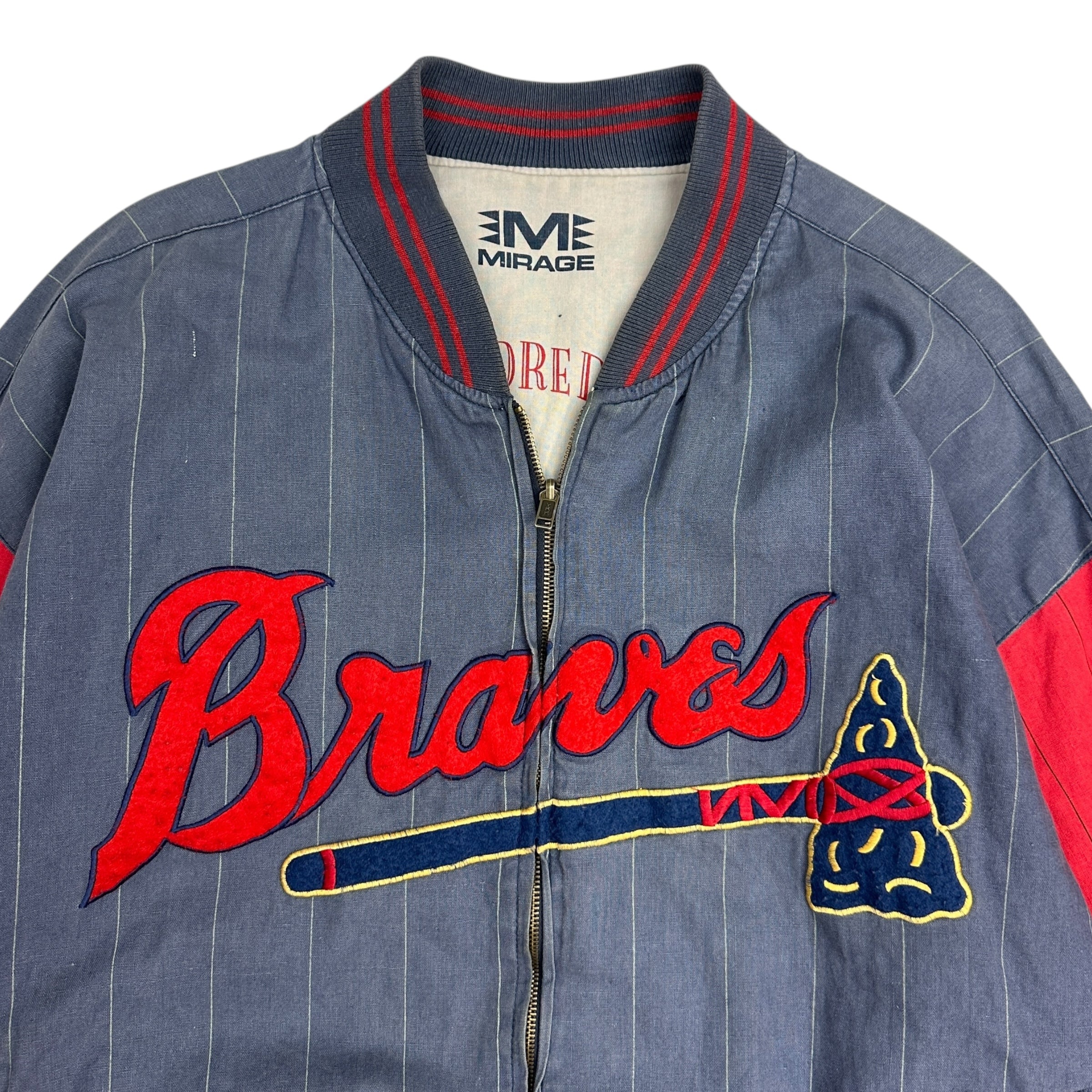 1991 Mirage Atlanta Braves Stripped Varsity Jacket