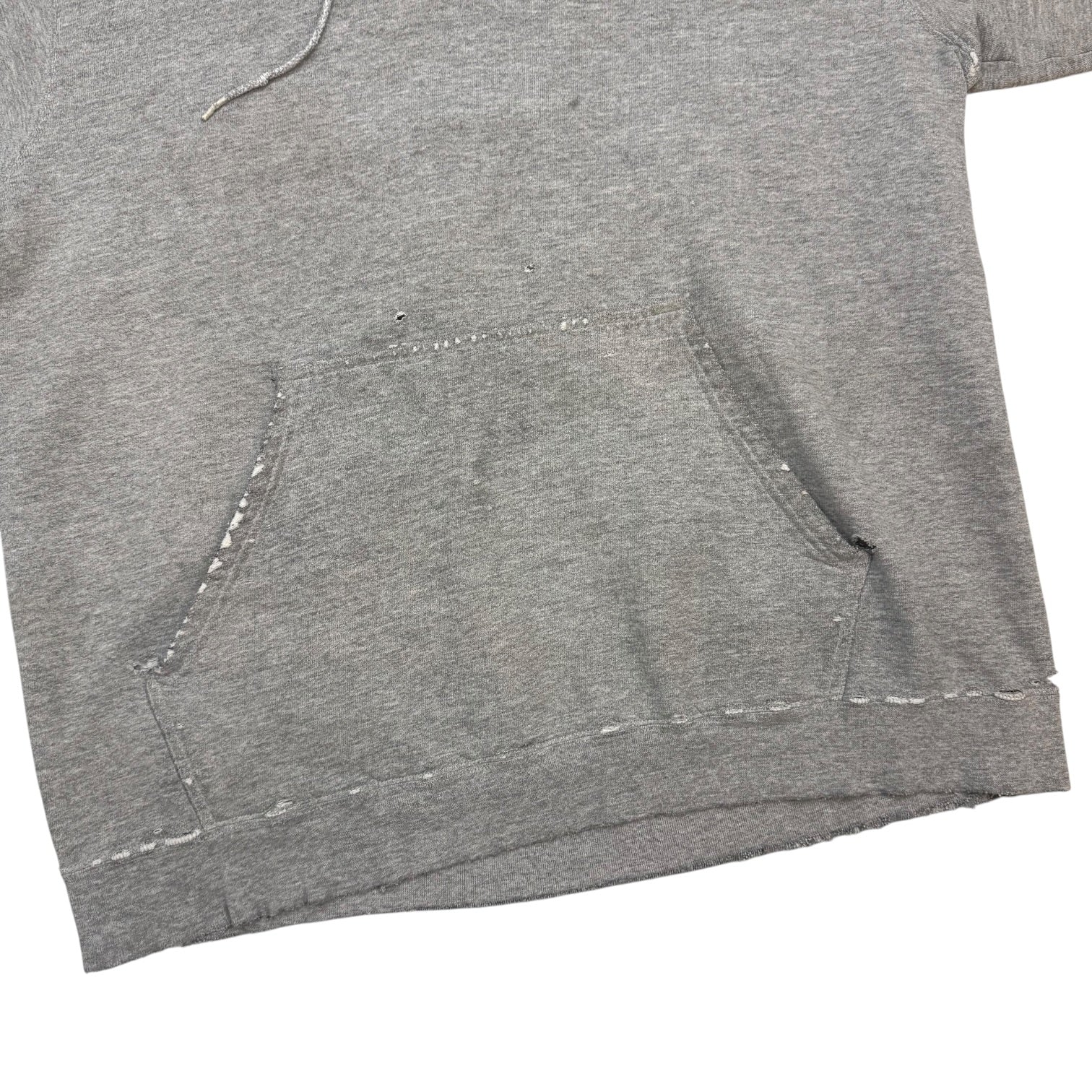 Vintage Nike Distressed Mini Centre Swoosh Hoodie Grey