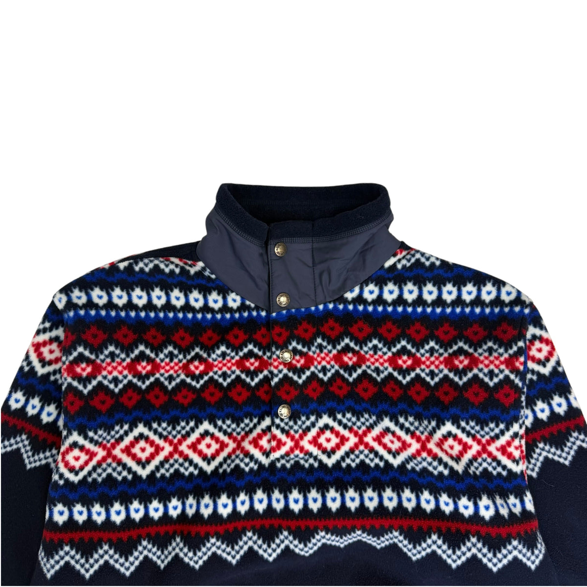 Vintage Polo Ralph Lauren Fair Isle Pullover Fleece Sweater Blue
