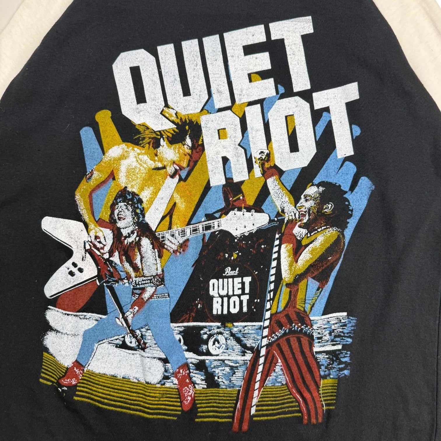1983 Quiet Riot Metal Health Tour Raglan Tee Black/White