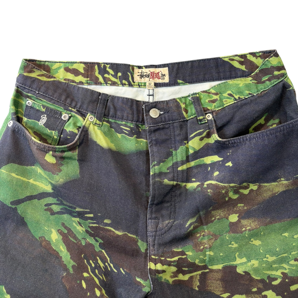 Stussy Tigris Canvas Big Ol Jeans Green