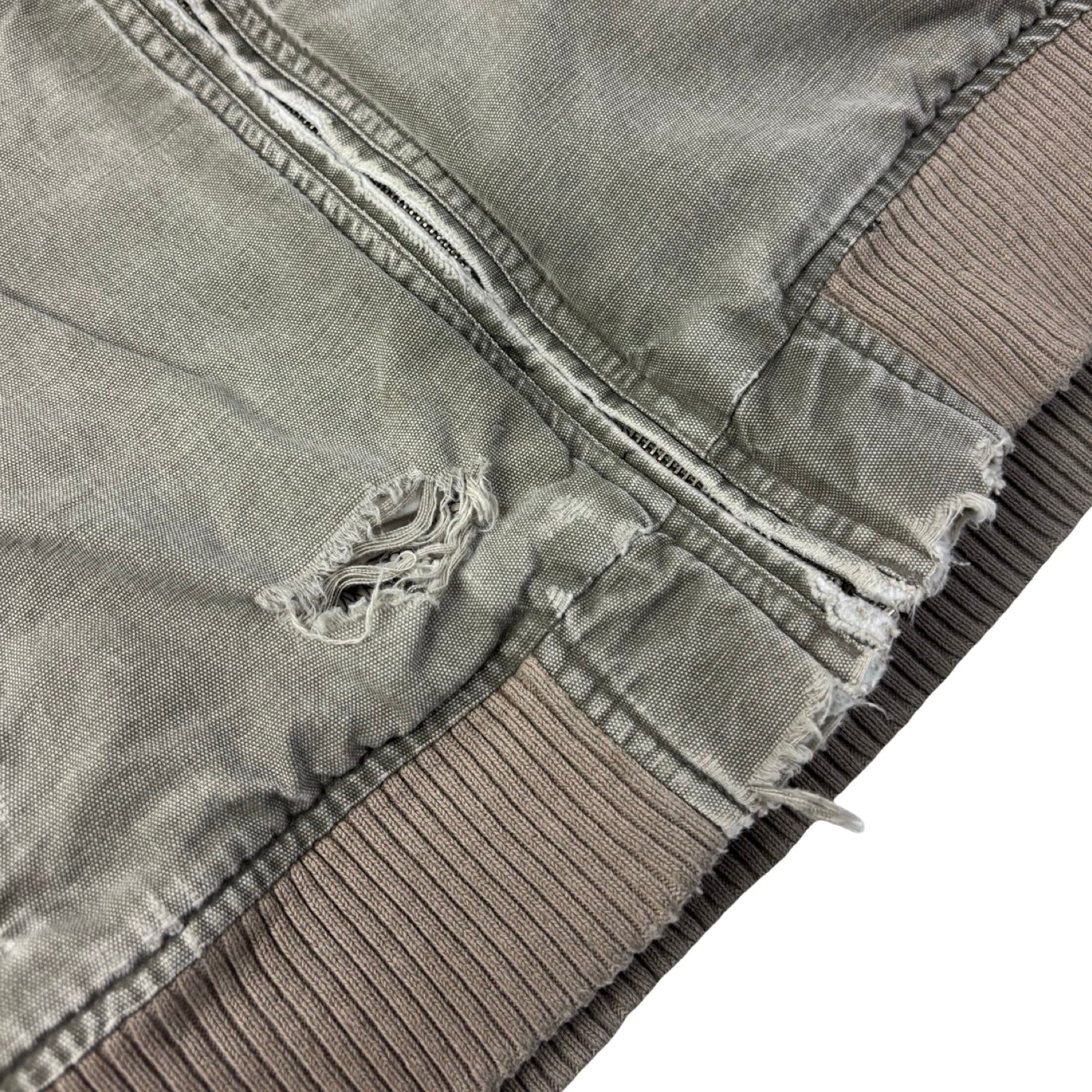 Vintage Y2K Quicksilver Distressed Bomber Jacket Faded Green
