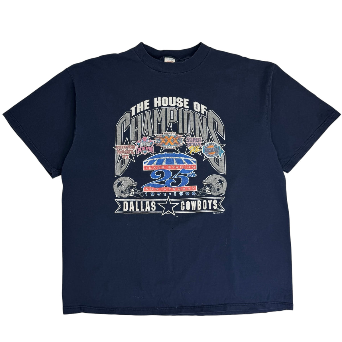 1996 Dallas Cowboys The House of Champions 25th Anniversary Tee Navy