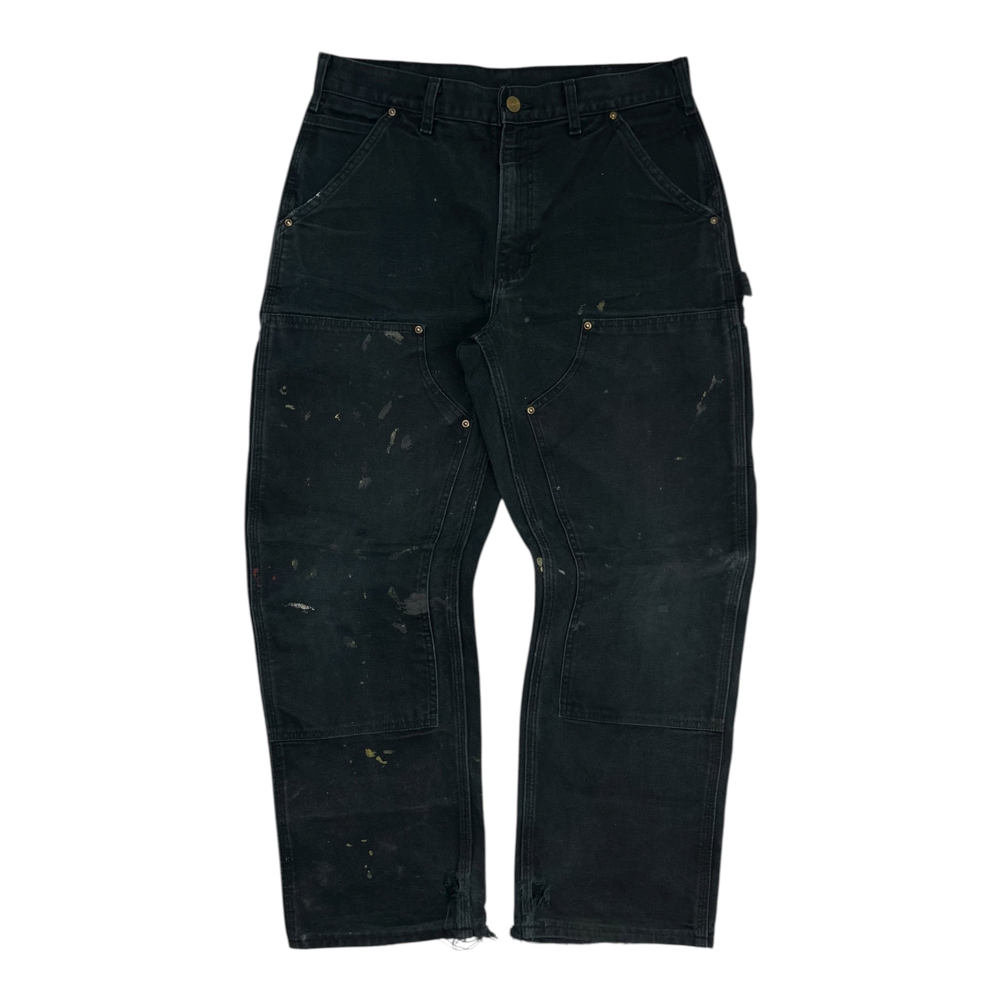 Carhartt Double Knee Work Pants Worn Noir
