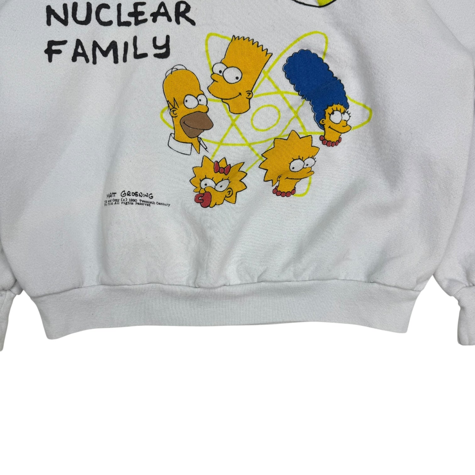 1990 The Simpsons ‘Nuclear Family’ Crewneck White