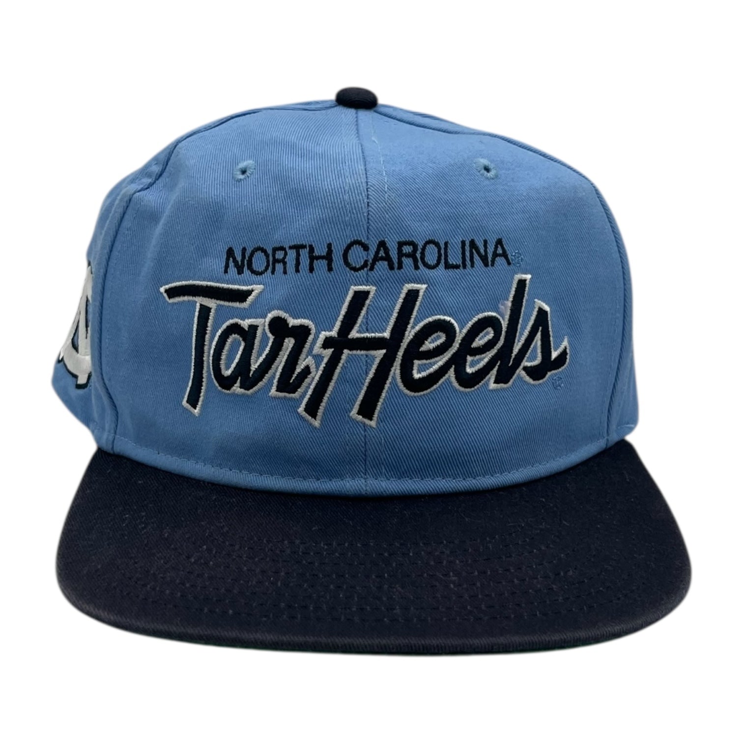 Vintage UNC Tar Heels Double Line Script Snapback Hat Blue/Navy