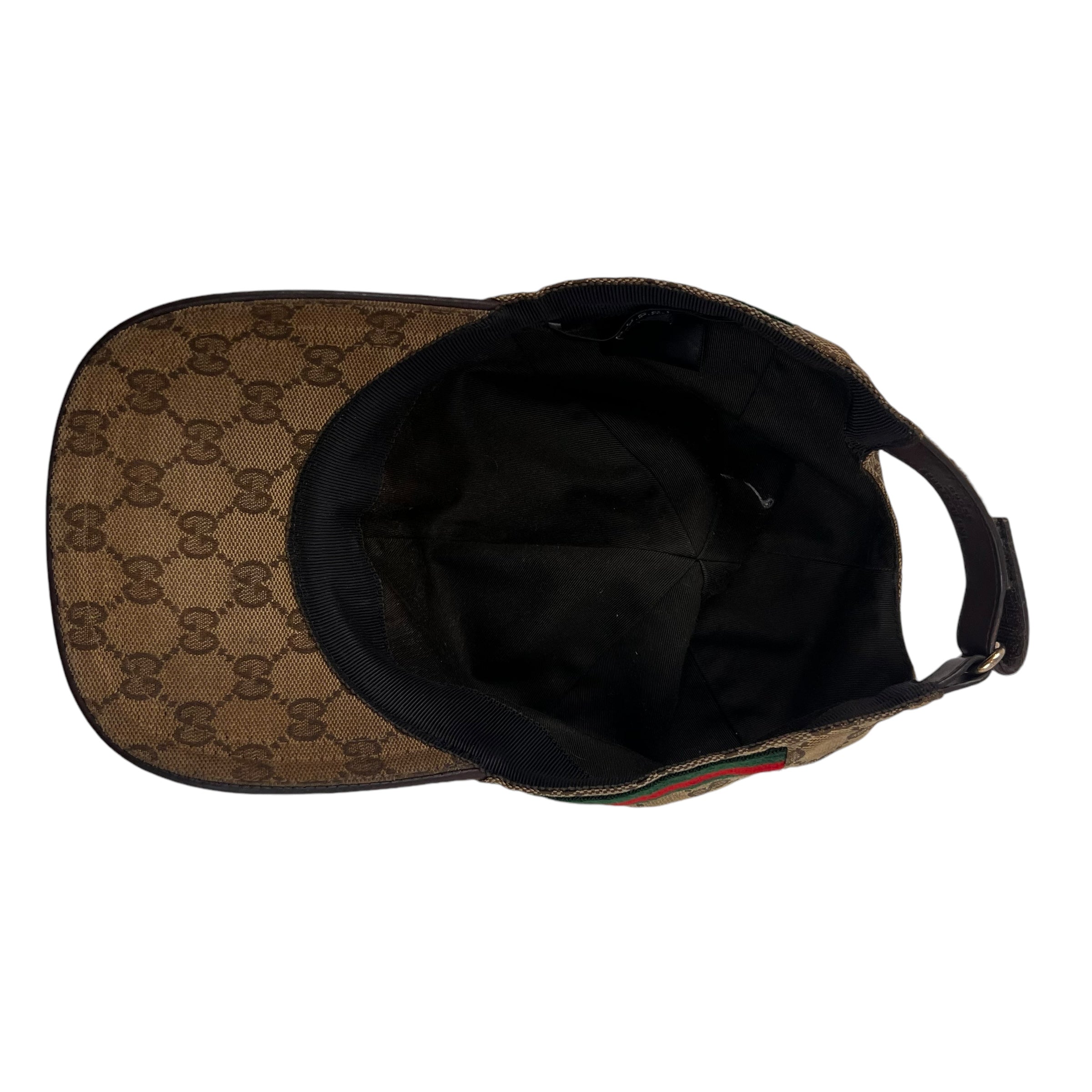 Gucci Monogram Print Strap-Back Hat Tan