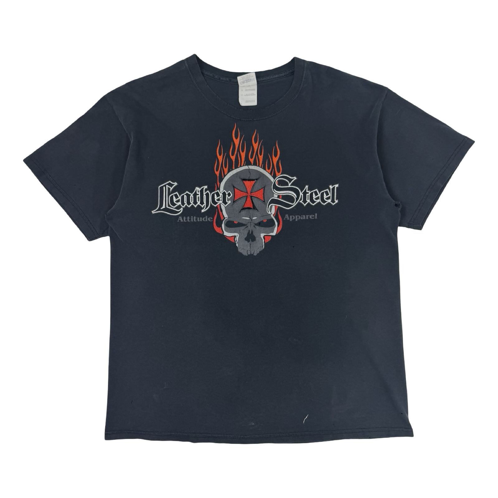 Vintage Lethal Threat Leather & Steel T-Shirt Black