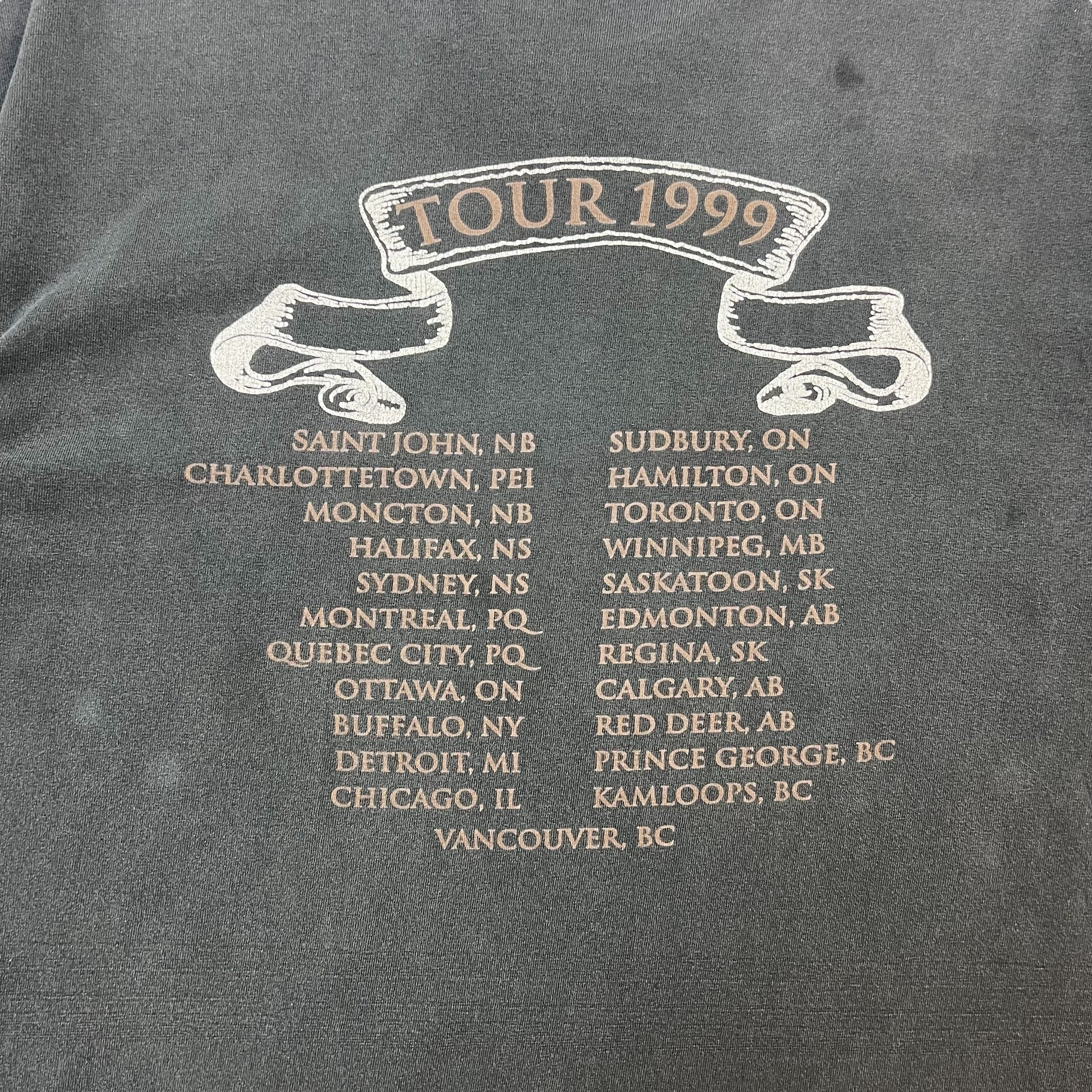 1999 The Tragically Hip Tour Shirt Black