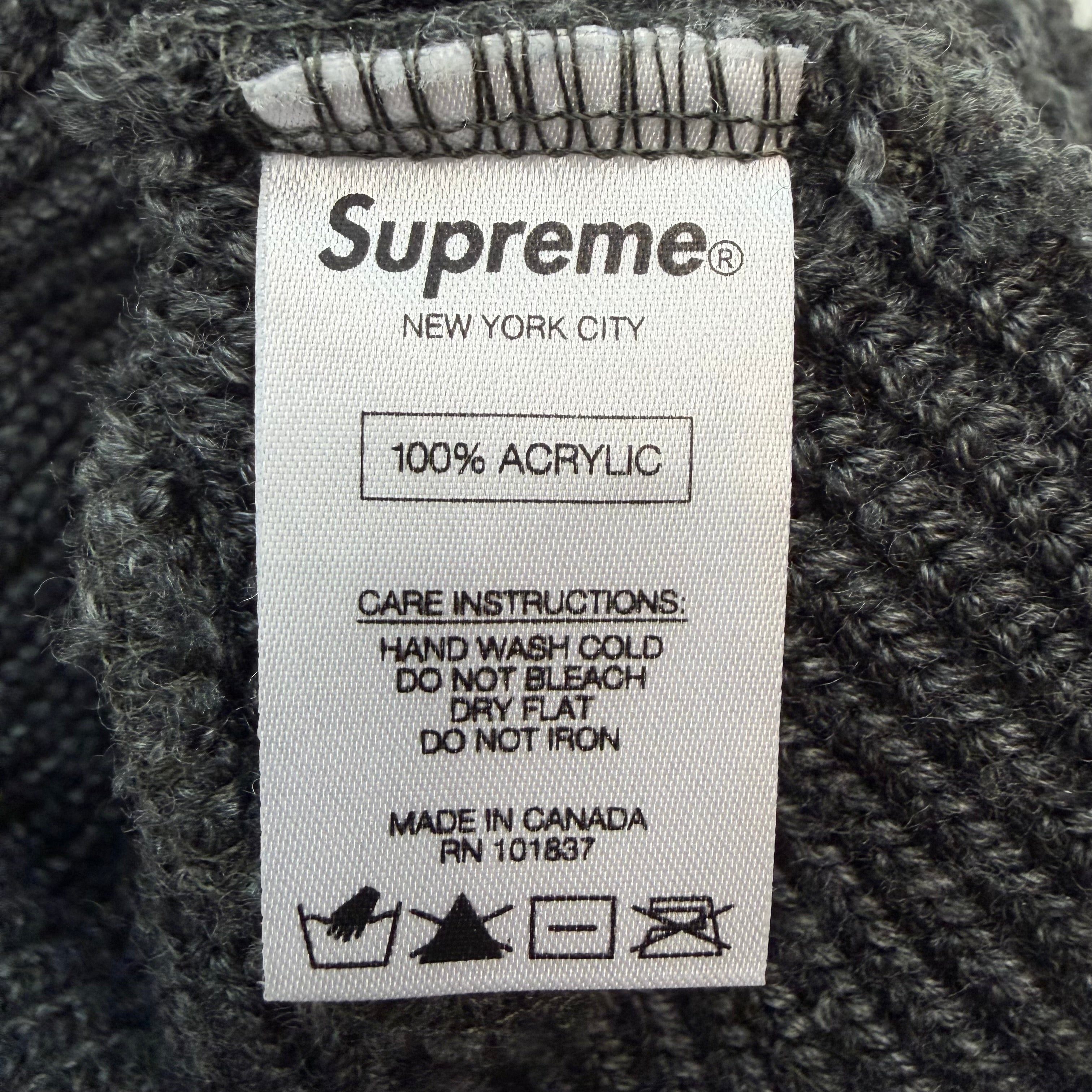 Supreme Loose Gauge Beanie Charcoal