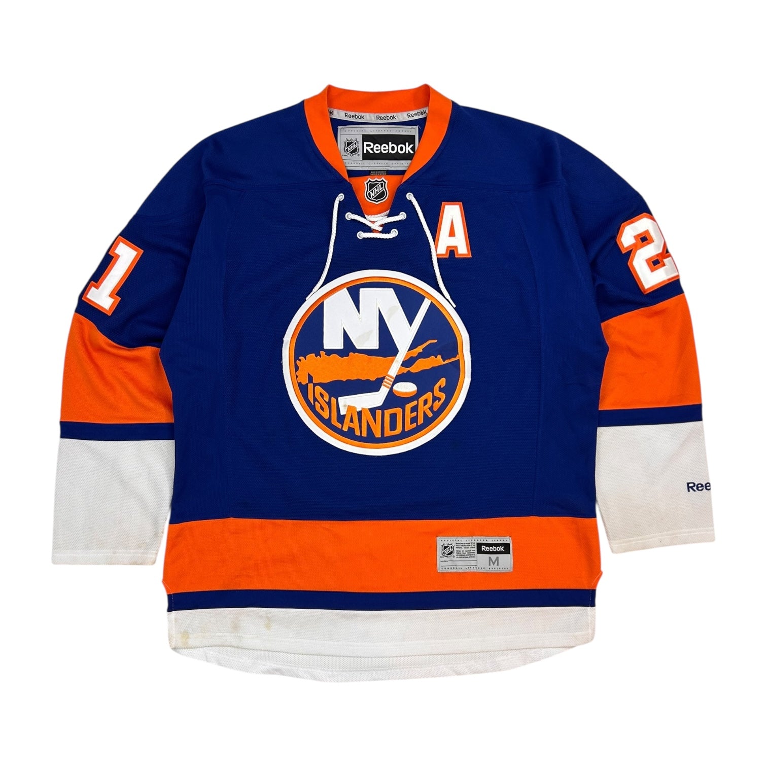 Vintage Reebok Kyle Okposo  New York Islanders 2015-2016 Home Jersey Blue/Orang/White