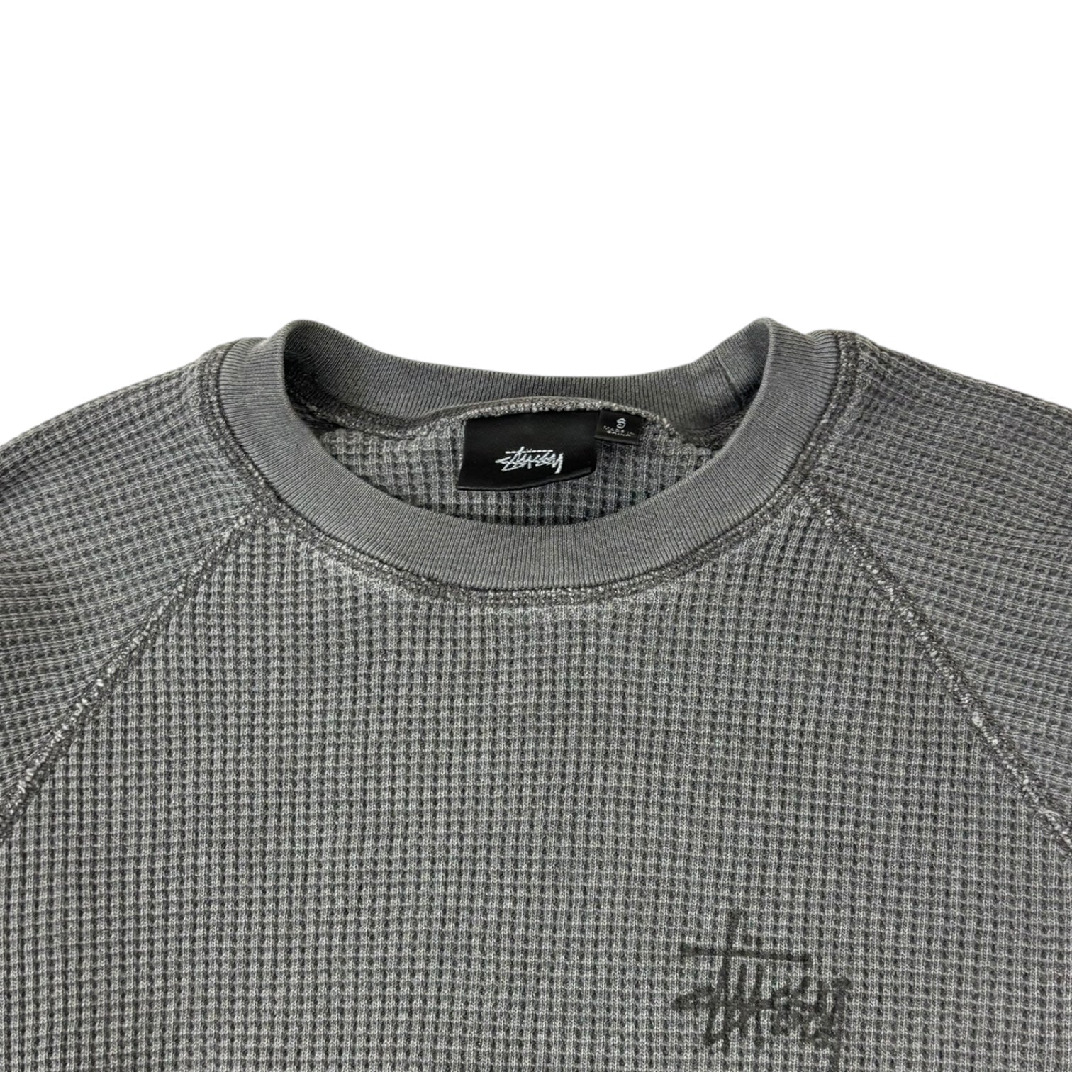 Stussy Raglan Thermal Long Sleeve Grey