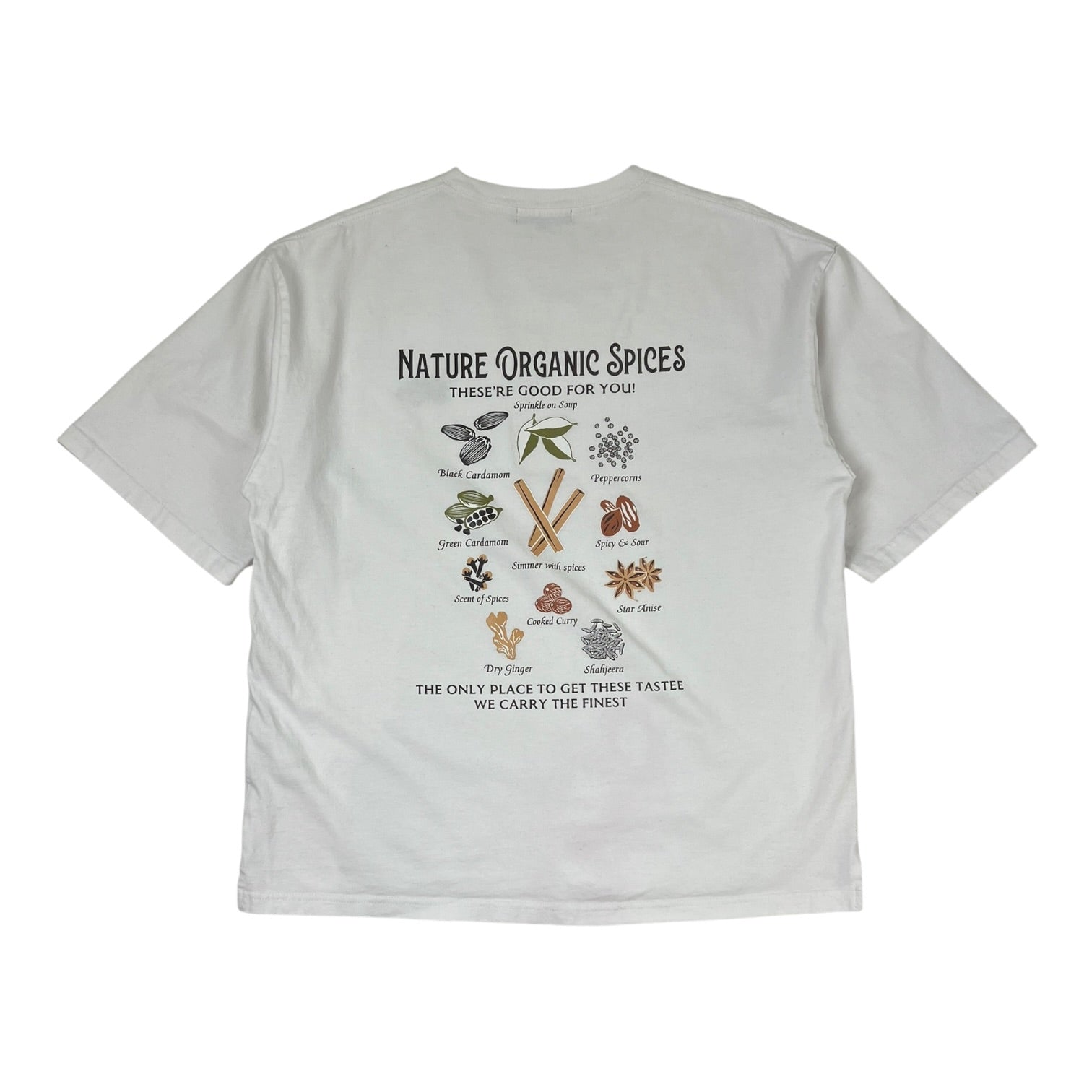 Beams Heart Food Collage Print T-Shirt White