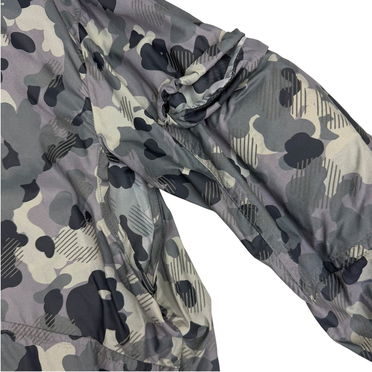 Satisfy “Run Away” Packable Windbreaker Camo Grey