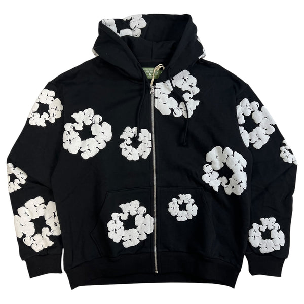 Denim Tears Cotton Wreath Zip Up Hoodie Black