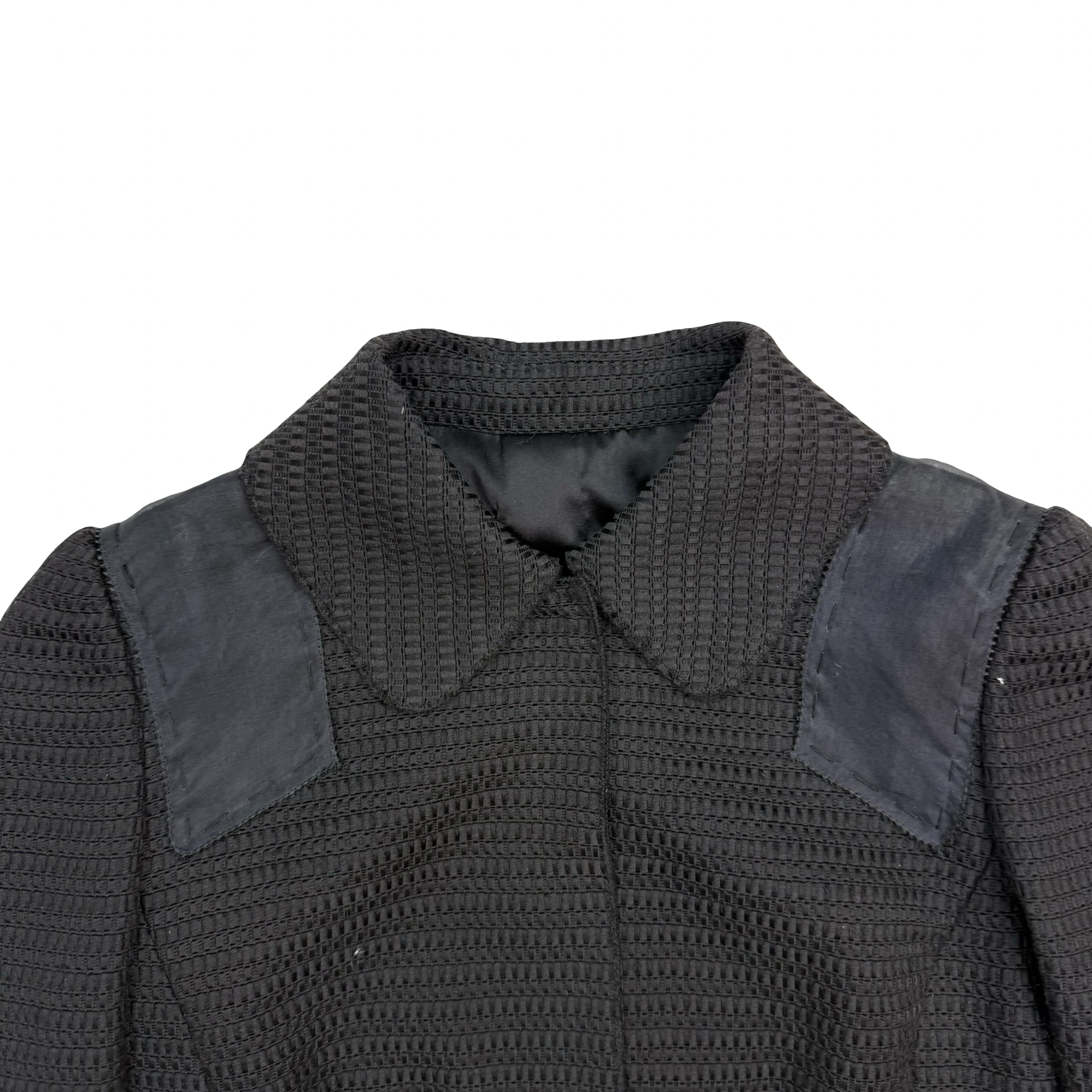 (W) Dolce & Gabbana Textured Cropped Jacket Black