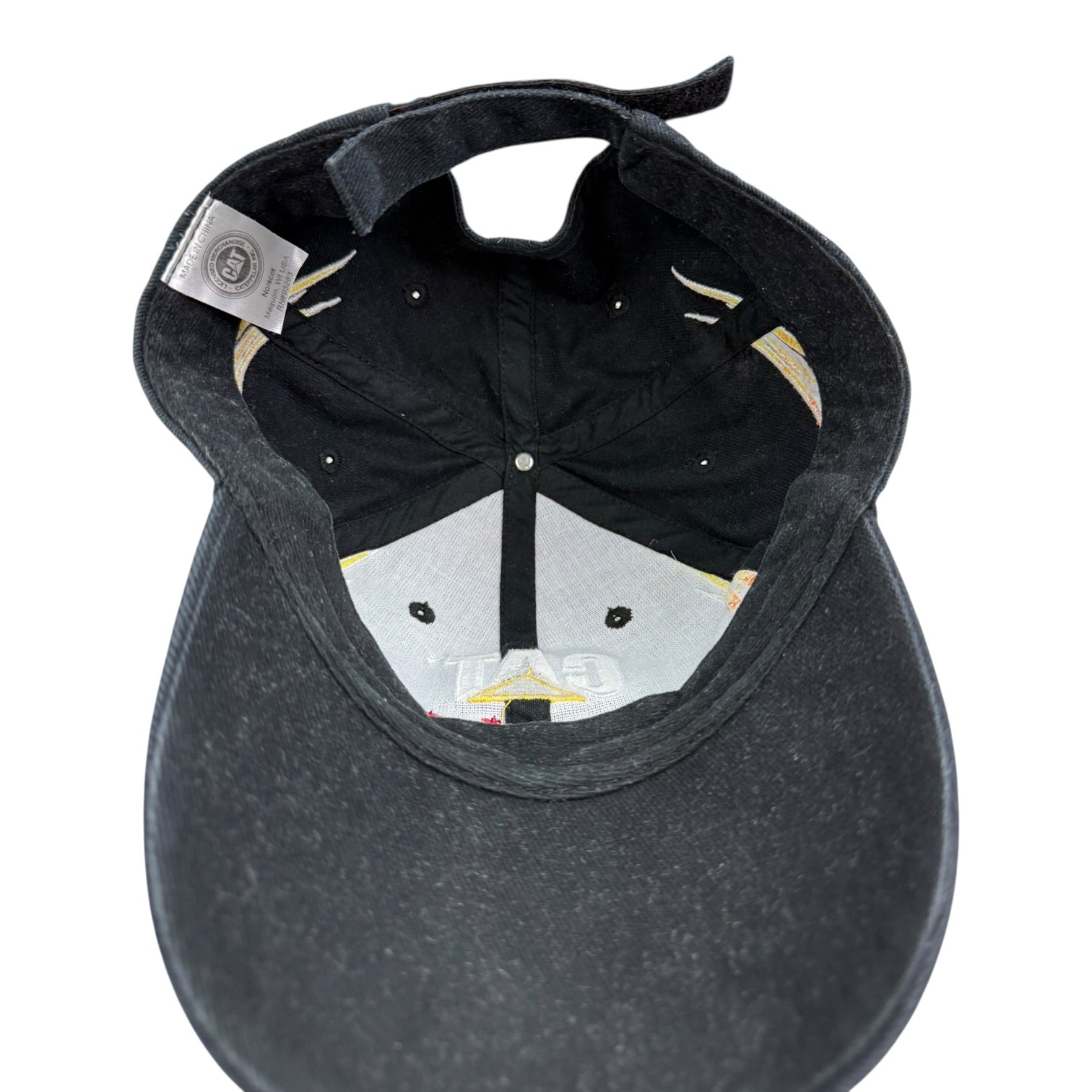 Vintage CAT Racing Flames Hat Black