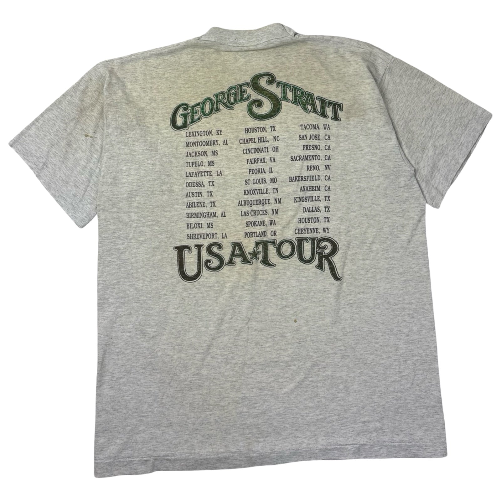 Vintage George Strait USA Tour T-Shirt Heather Grey