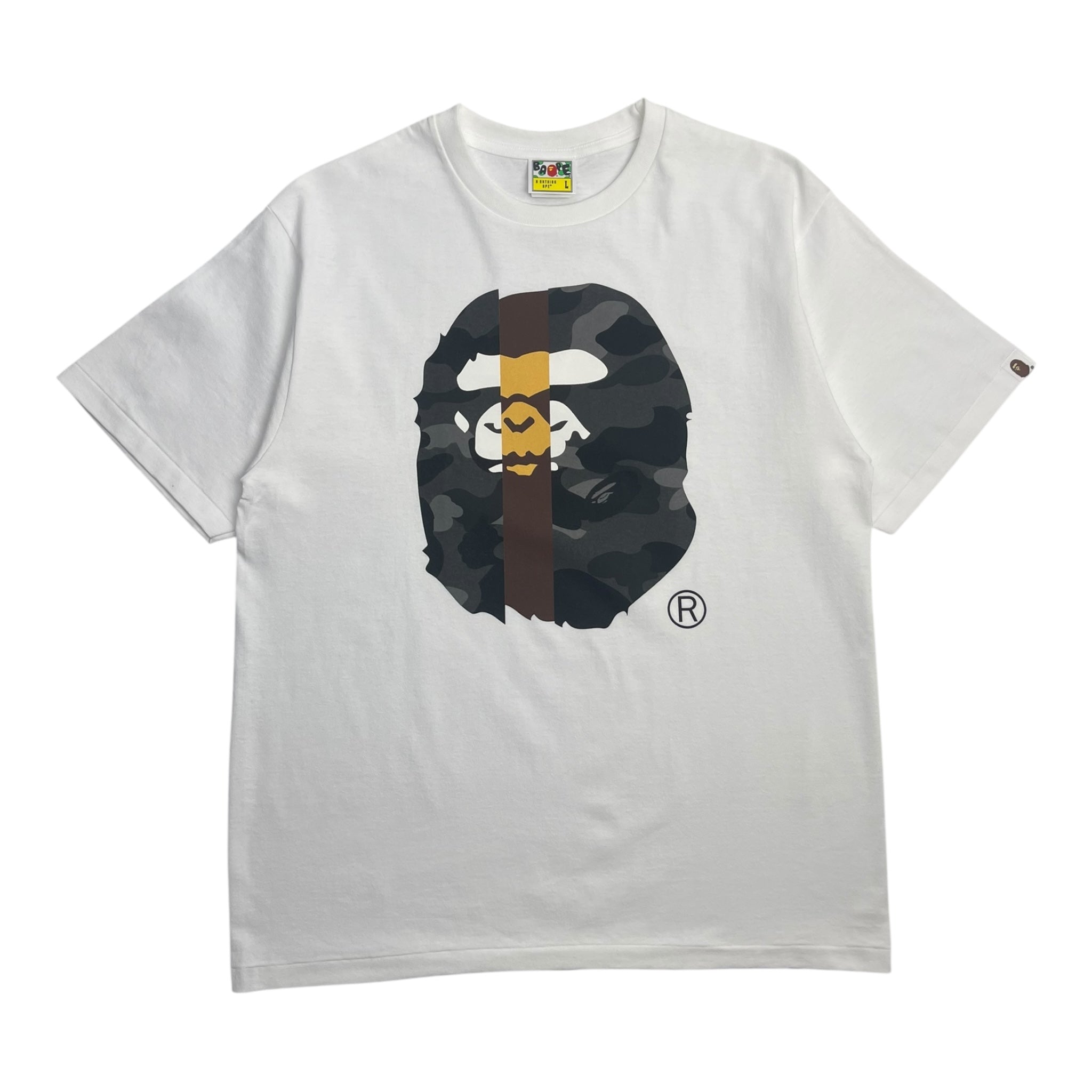 Bape Camo Transform Big Ape Head T-Shirt White