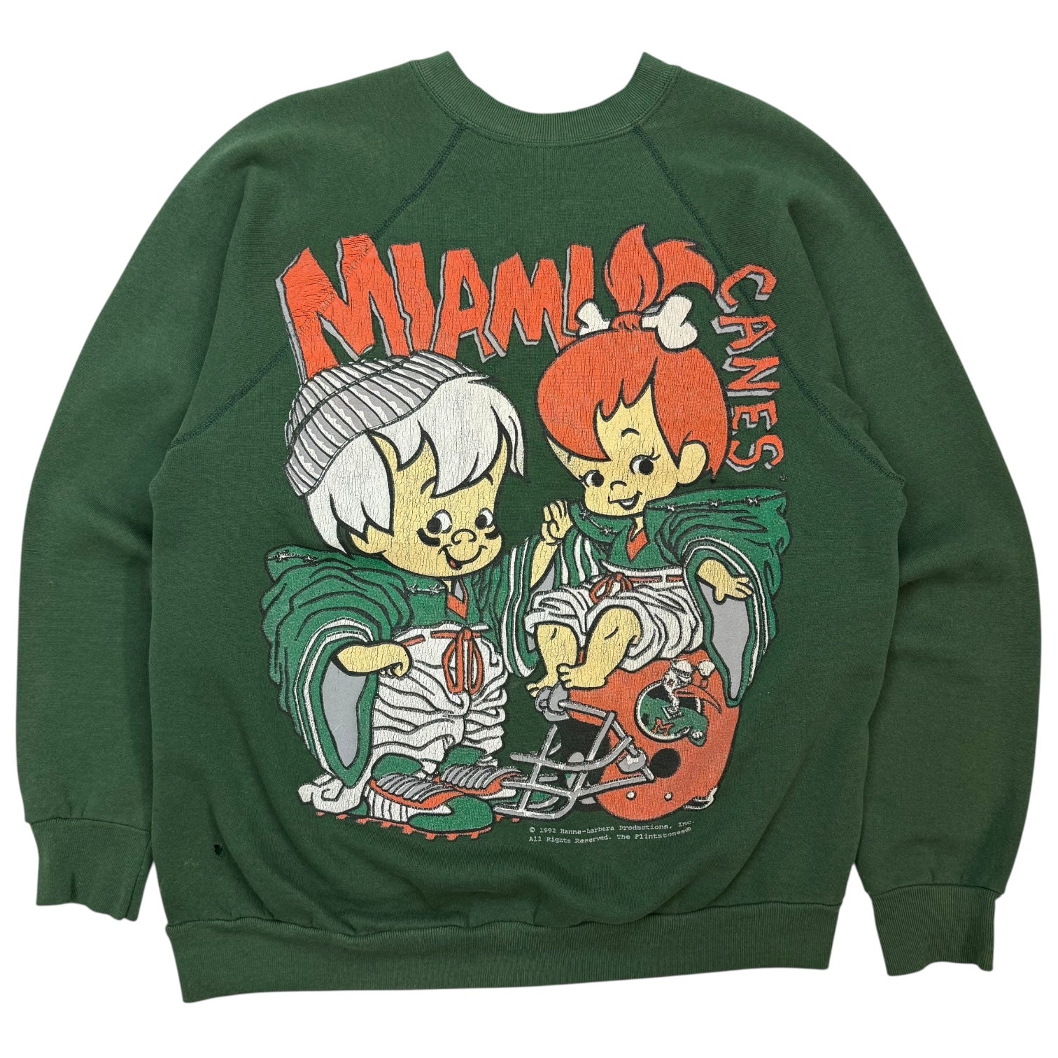 1992 Miami ‘Canes’ The Flinstones Crewneck Green