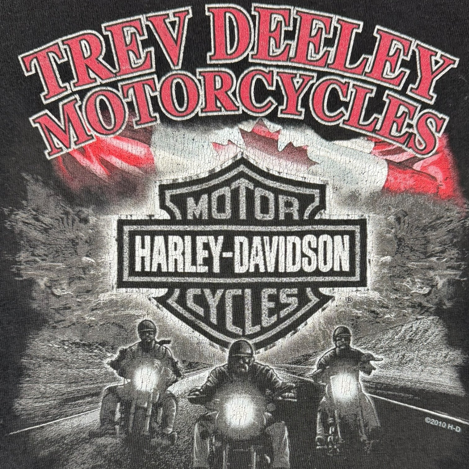 Vintage Harley Davidson Trev Deeley T-Shirt Long Sleeve Black
