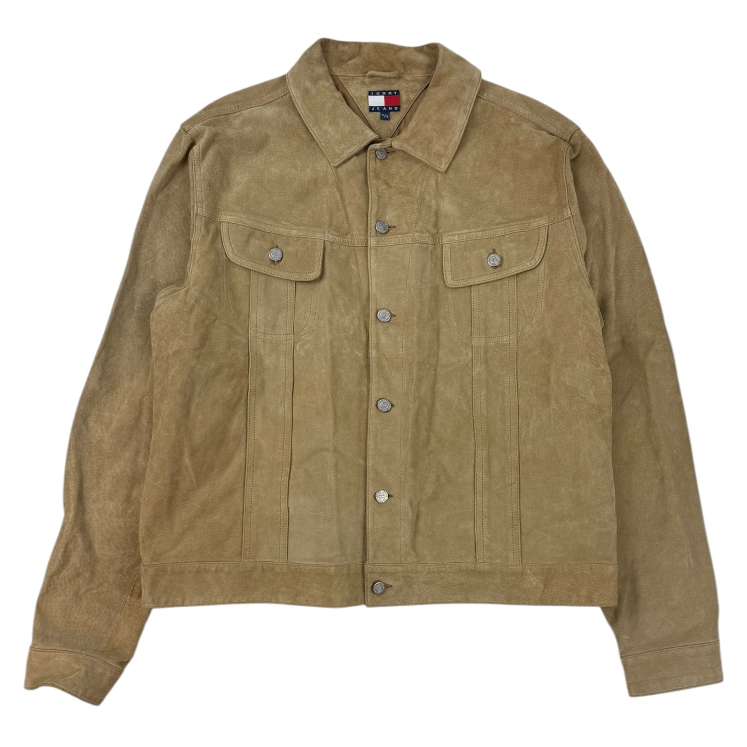 Vintage Tommy Jeans Suede Trucker Jacket Tan