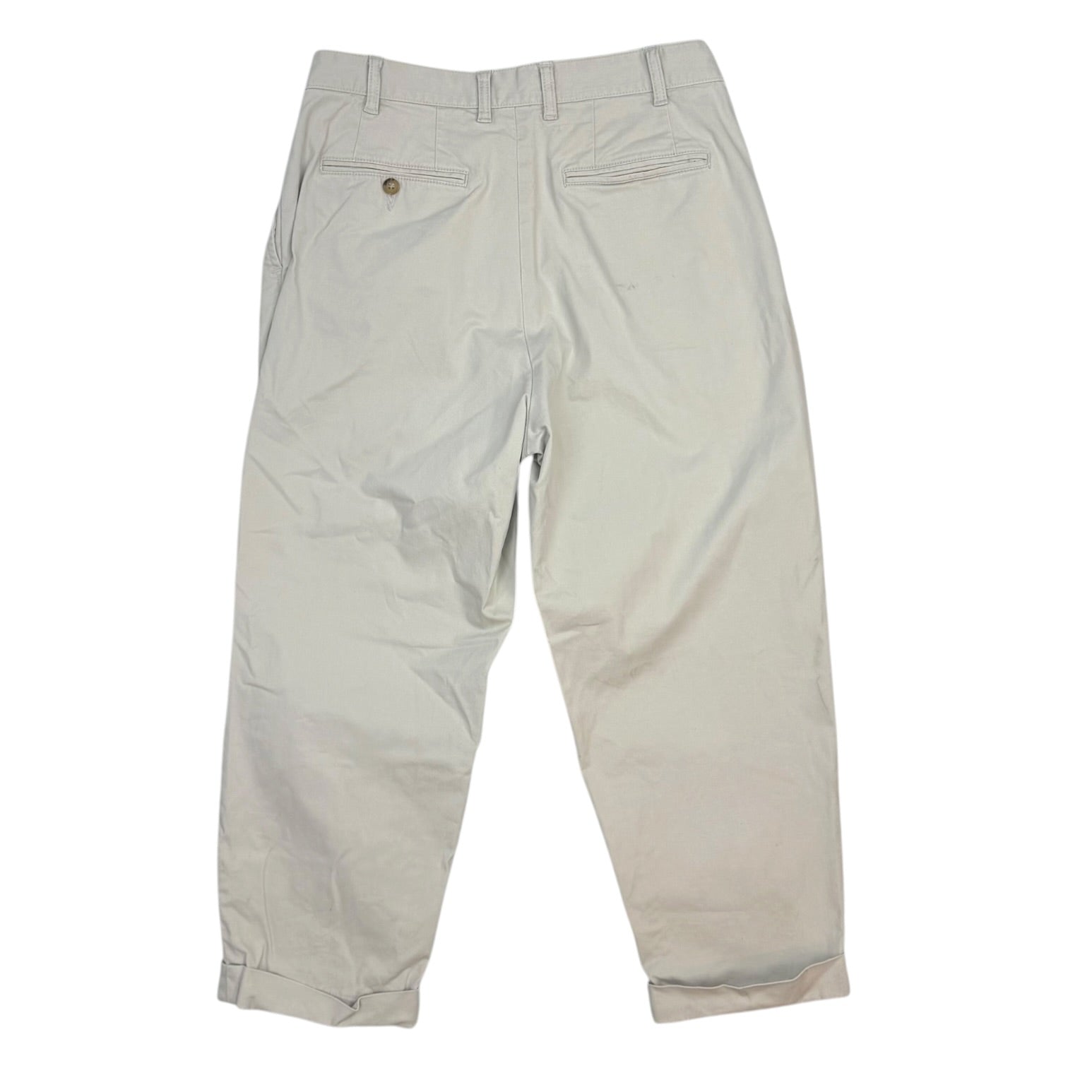 Beams Plus 2-Pleat Tapered Chino Trousers Cement Beige