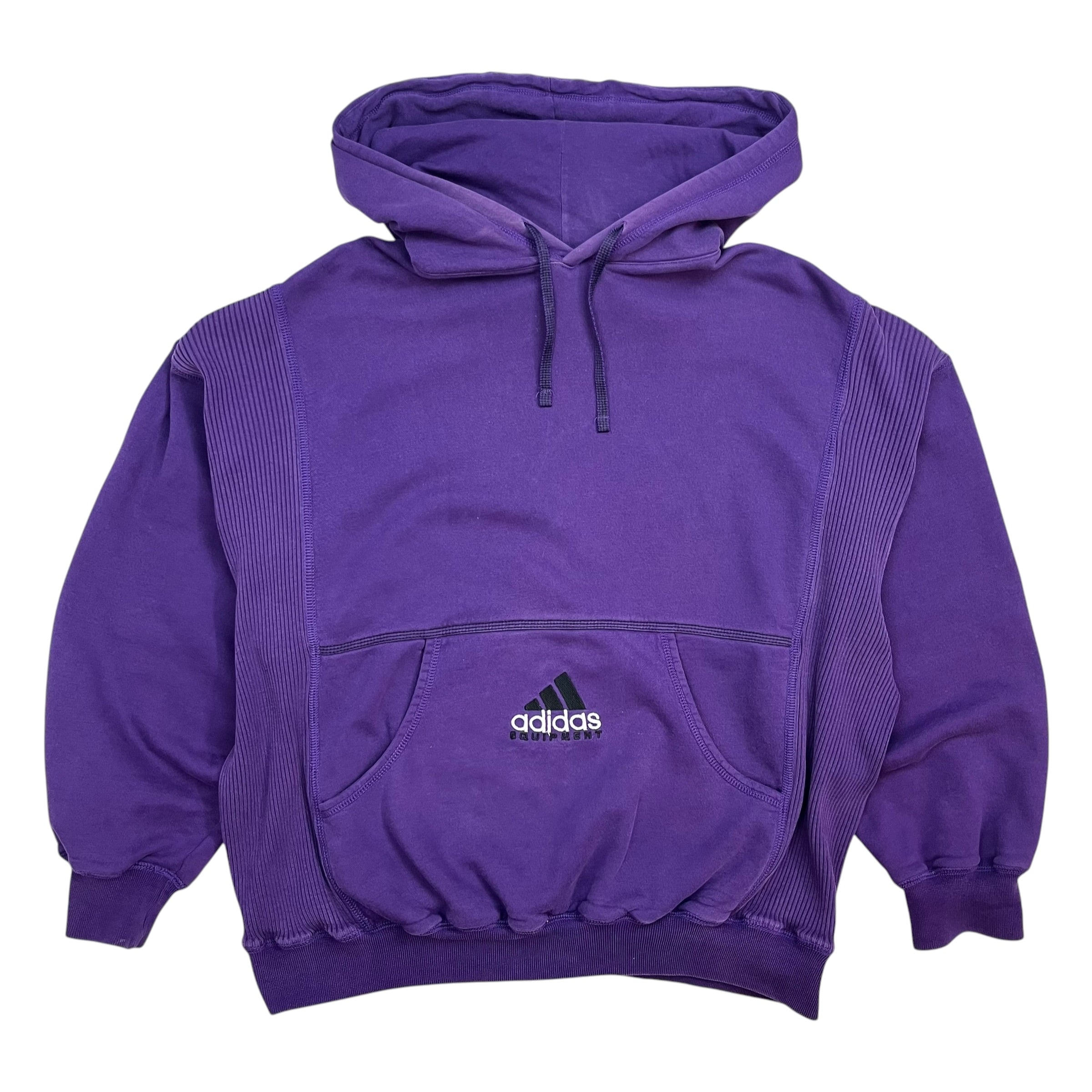 Vintage Adidas Equipment Ripped Hoodie Purple